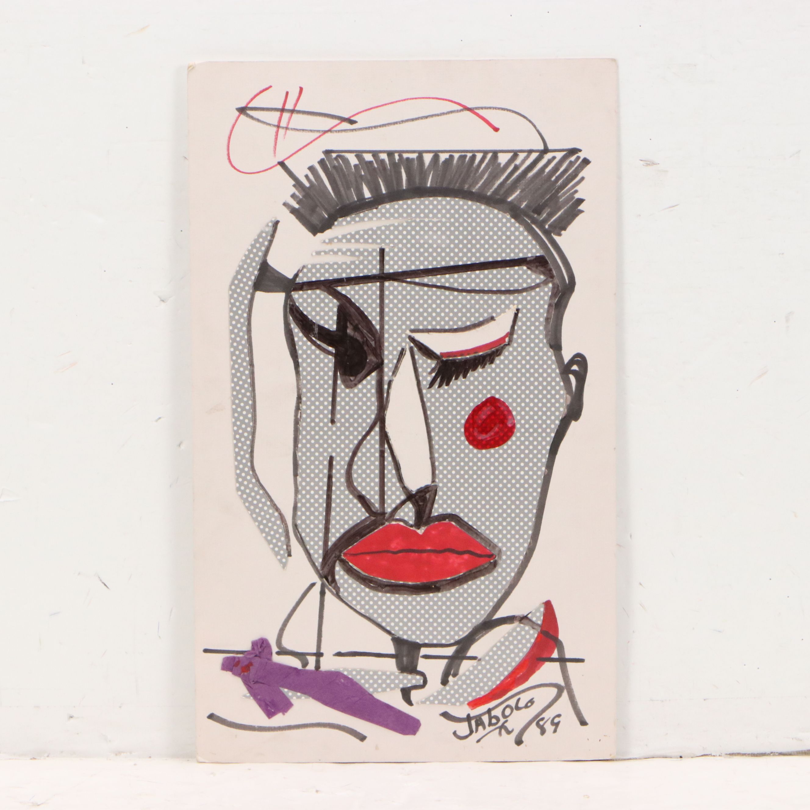 Jabolo Collages of Abstracted Face and Figural Composition, 1989-90