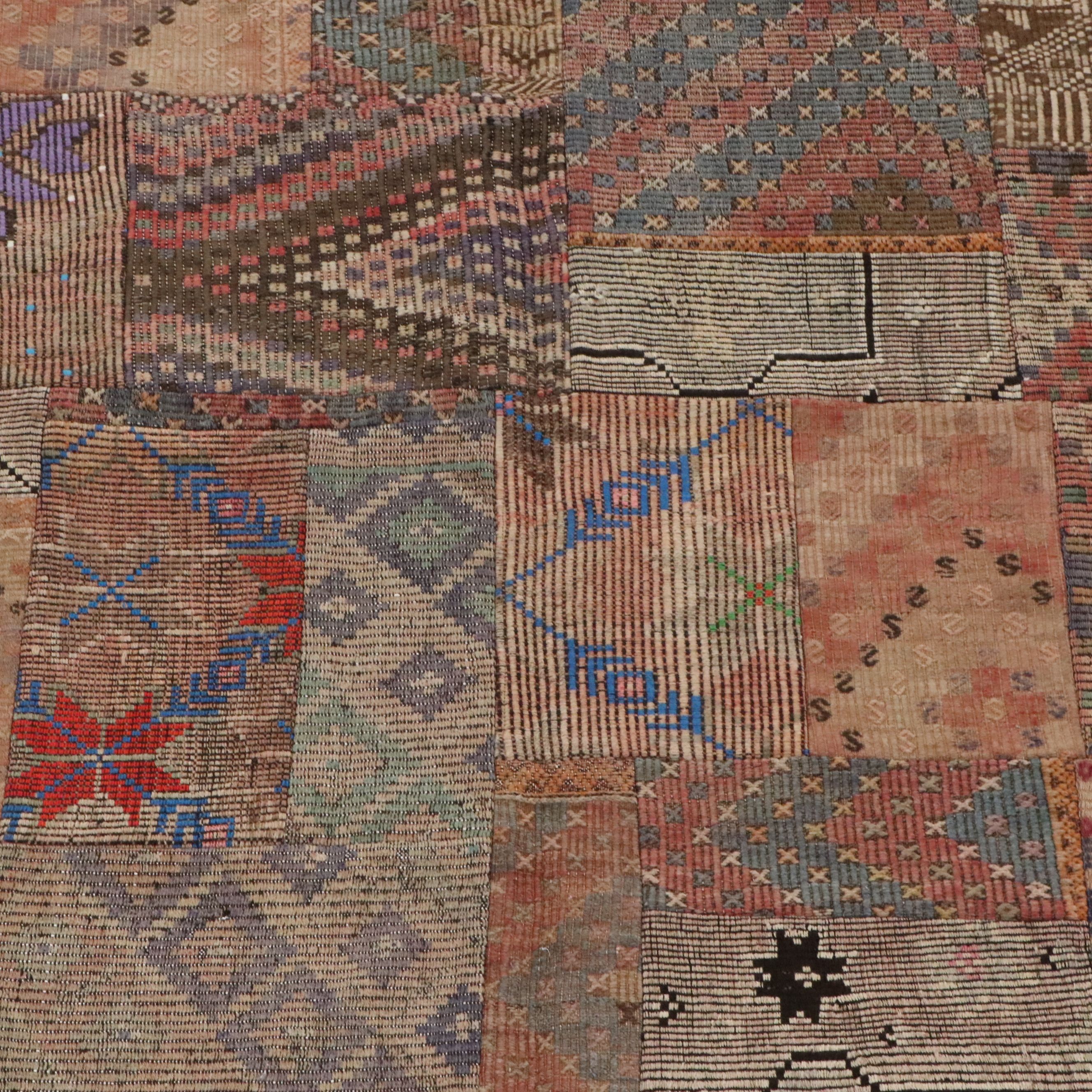 6'8 x 9'10 Handmade Turkish Patchwork Area Rug
