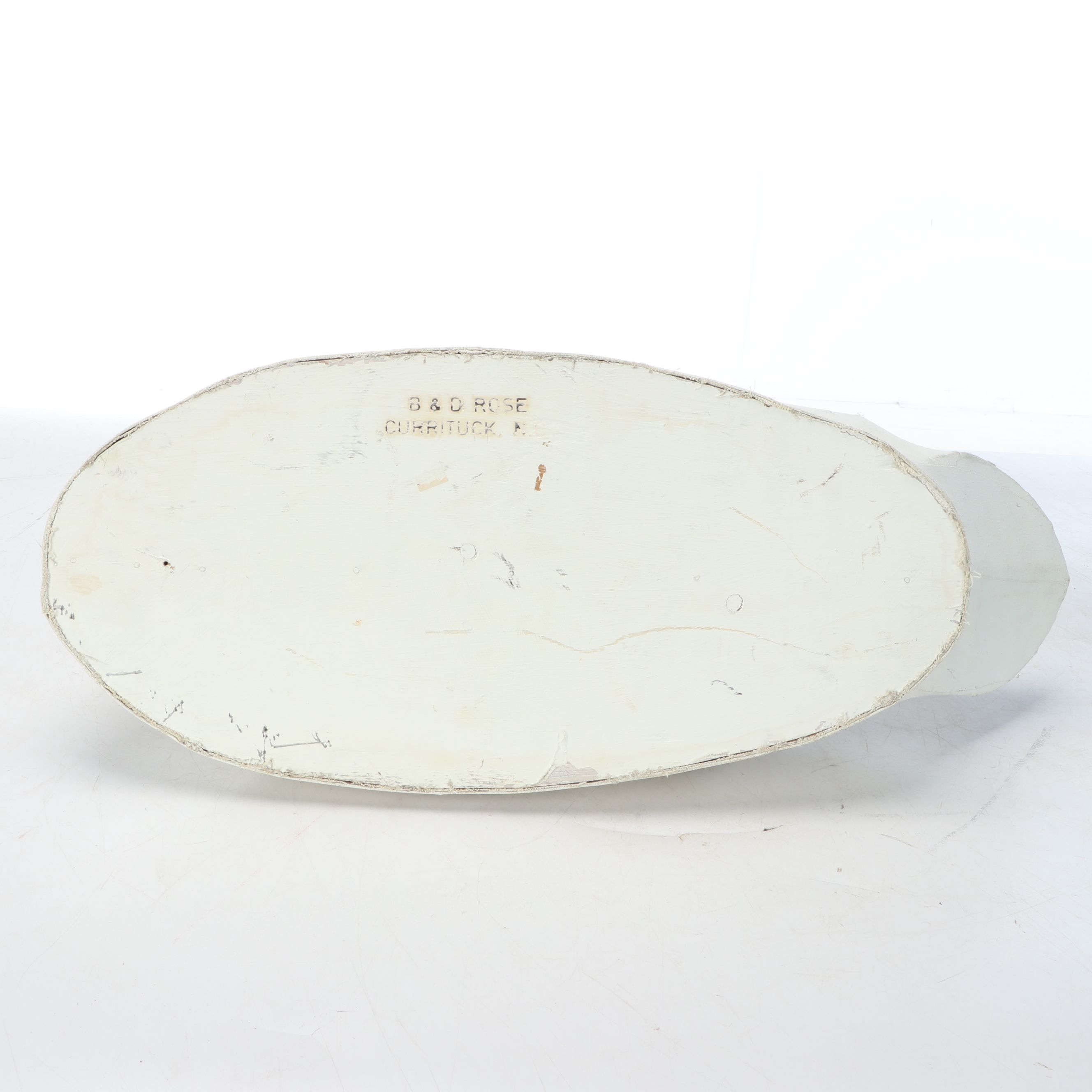 American Folk Art B & D Rose Carved and Painted Wooden Swan Decoy