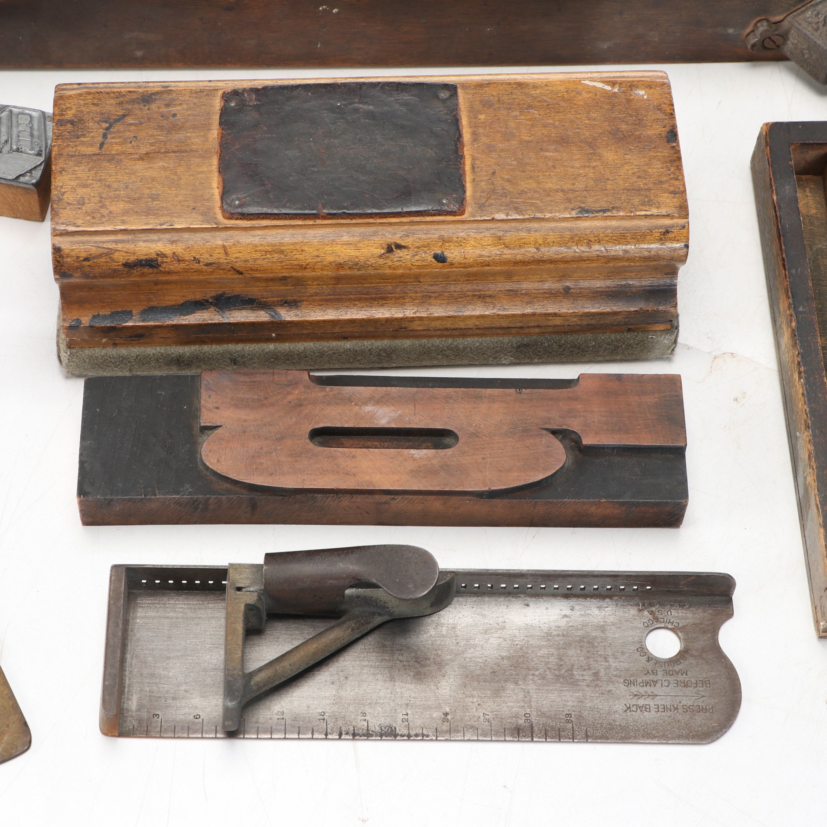 Printer's Letter Trays with Assorted Stamps