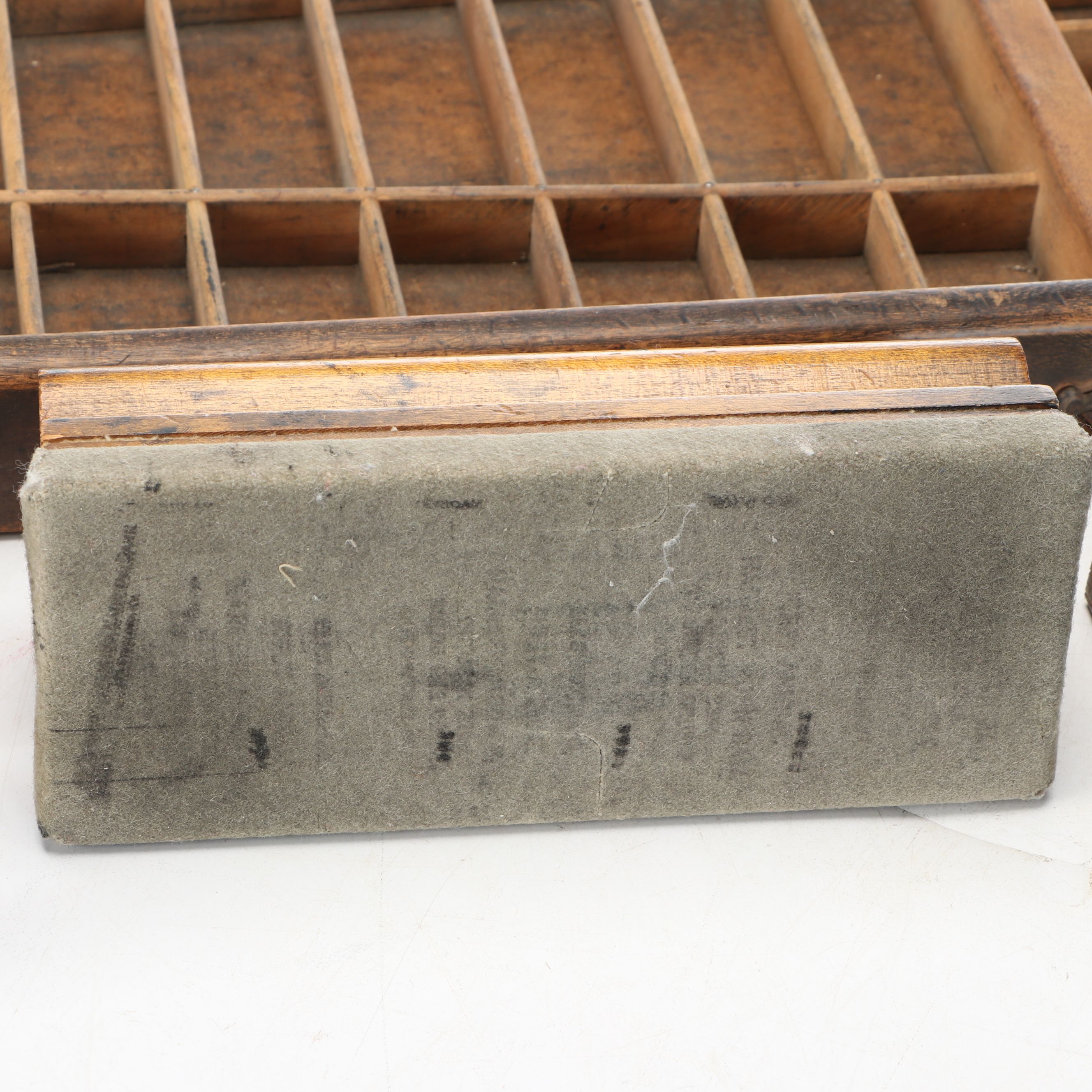 Printer's Letter Trays with Assorted Stamps