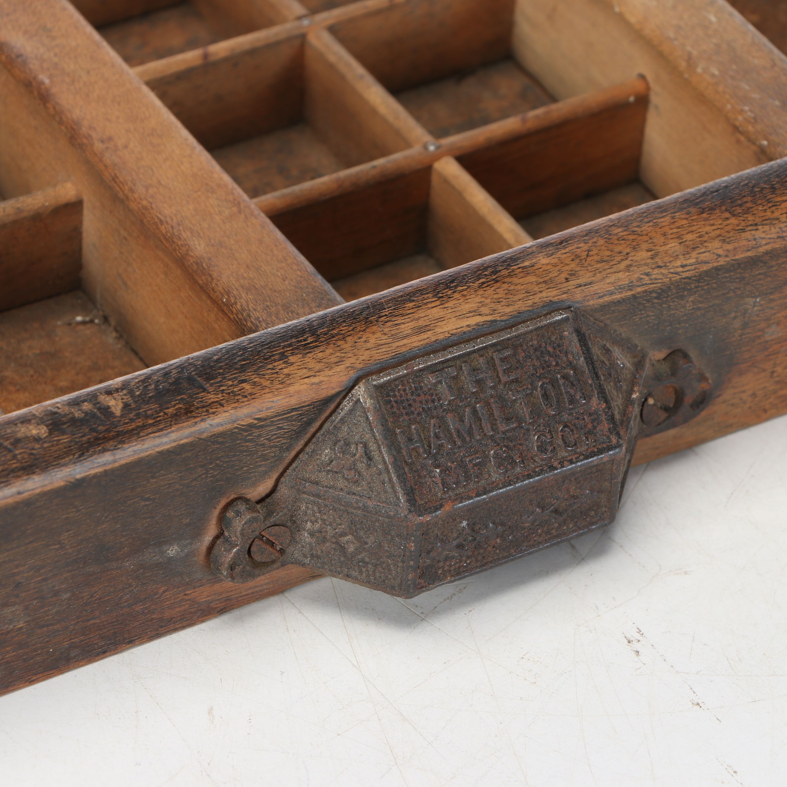 Printer's Letter Trays with Assorted Stamps