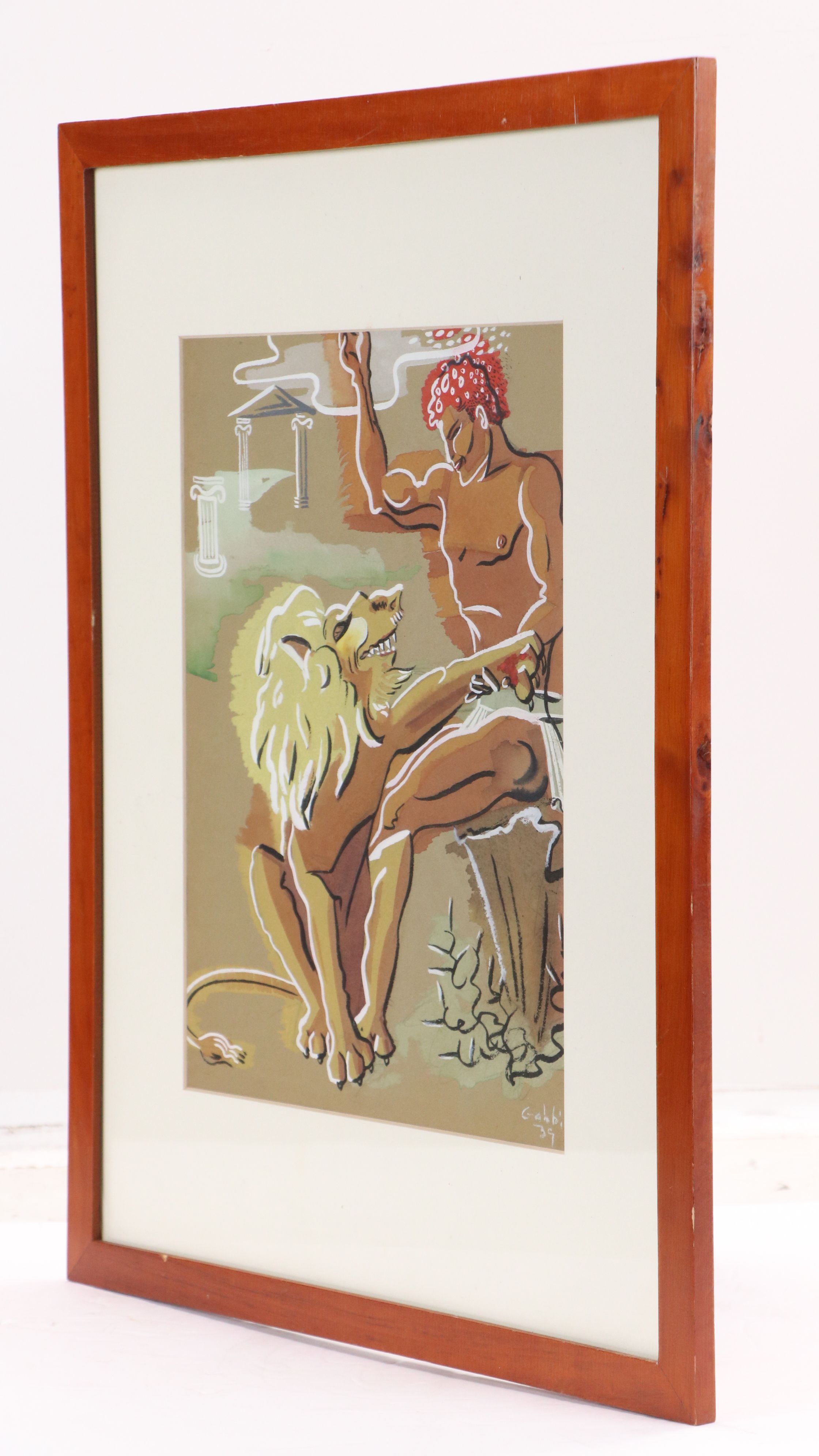 Gabbi Art Deco Gouache Painting, 1939