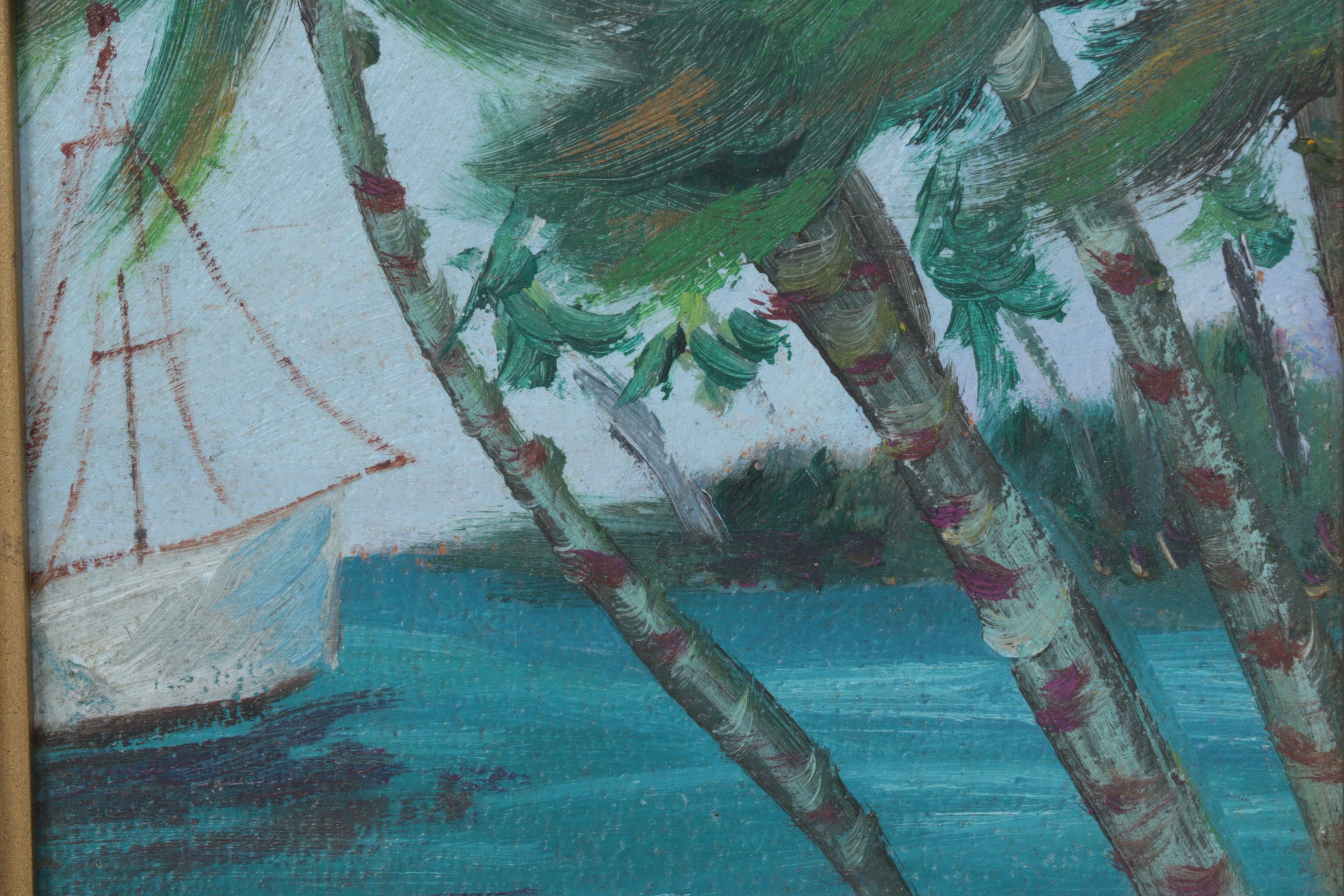 Annie Newhouse Coastal Landscape Acrylic Painting, Late 20th Century