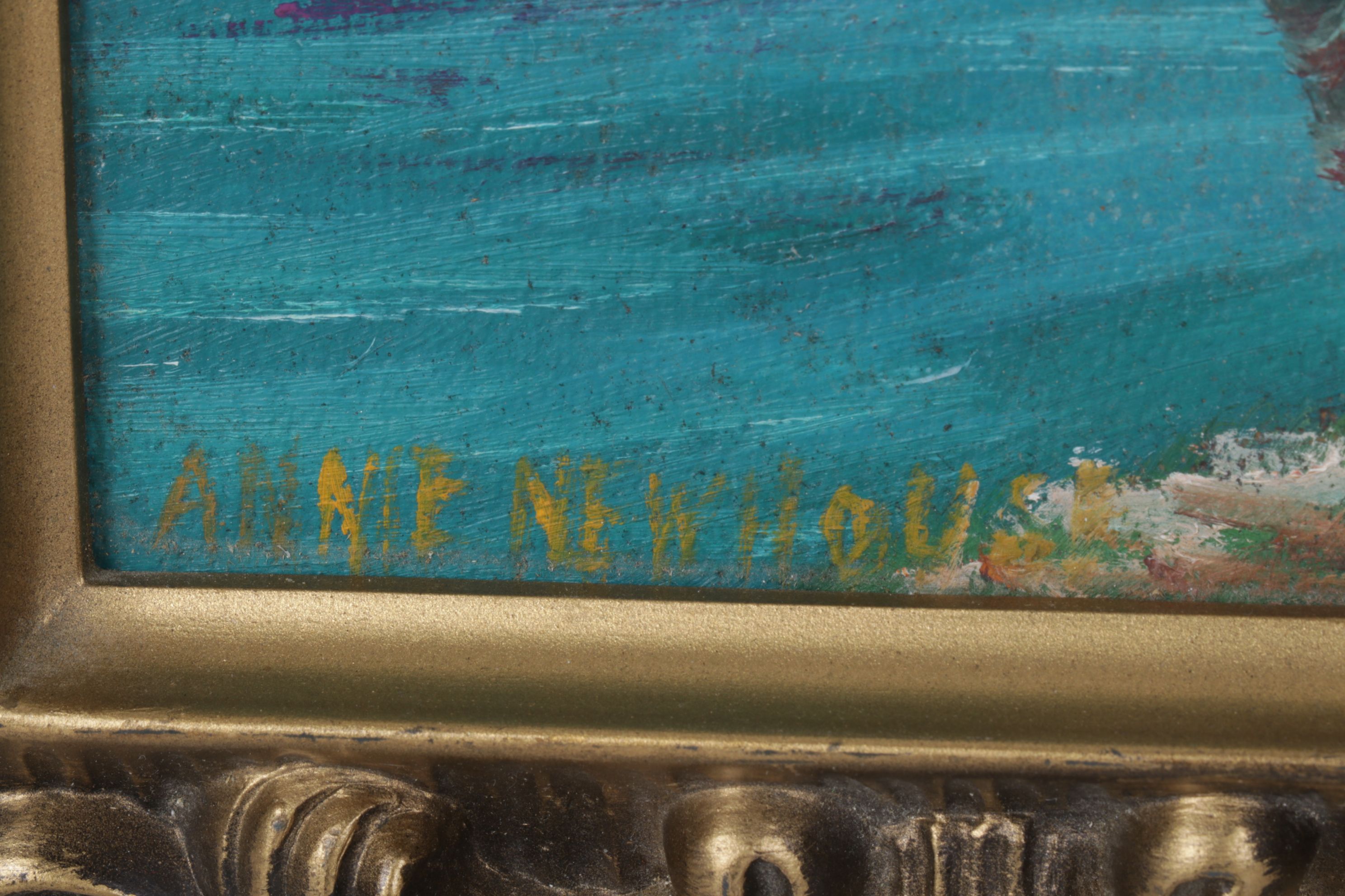 Annie Newhouse Coastal Landscape Acrylic Painting, Late 20th Century