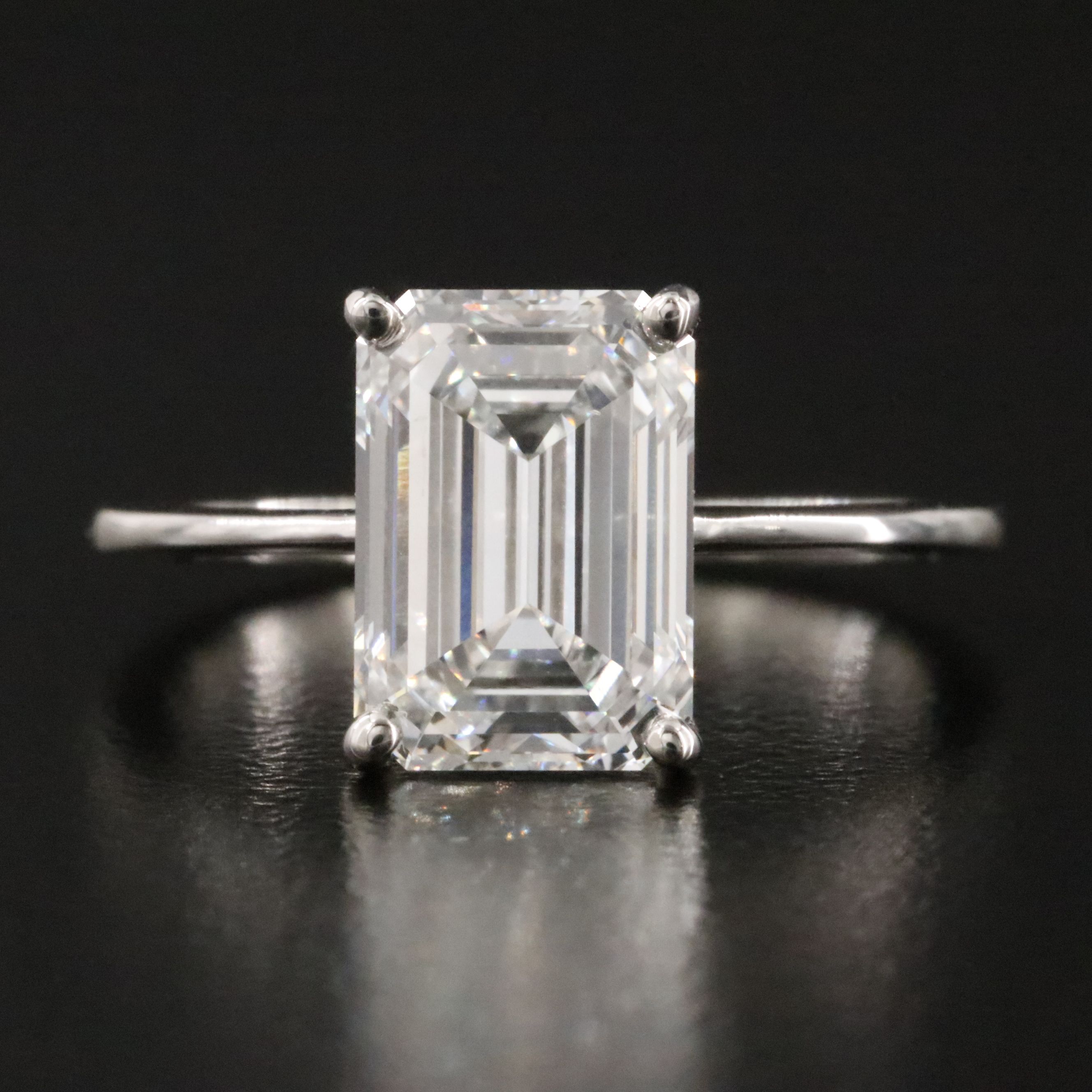 Platinum 3.10 CT Lab Grown Diamond Ring with IGI Report