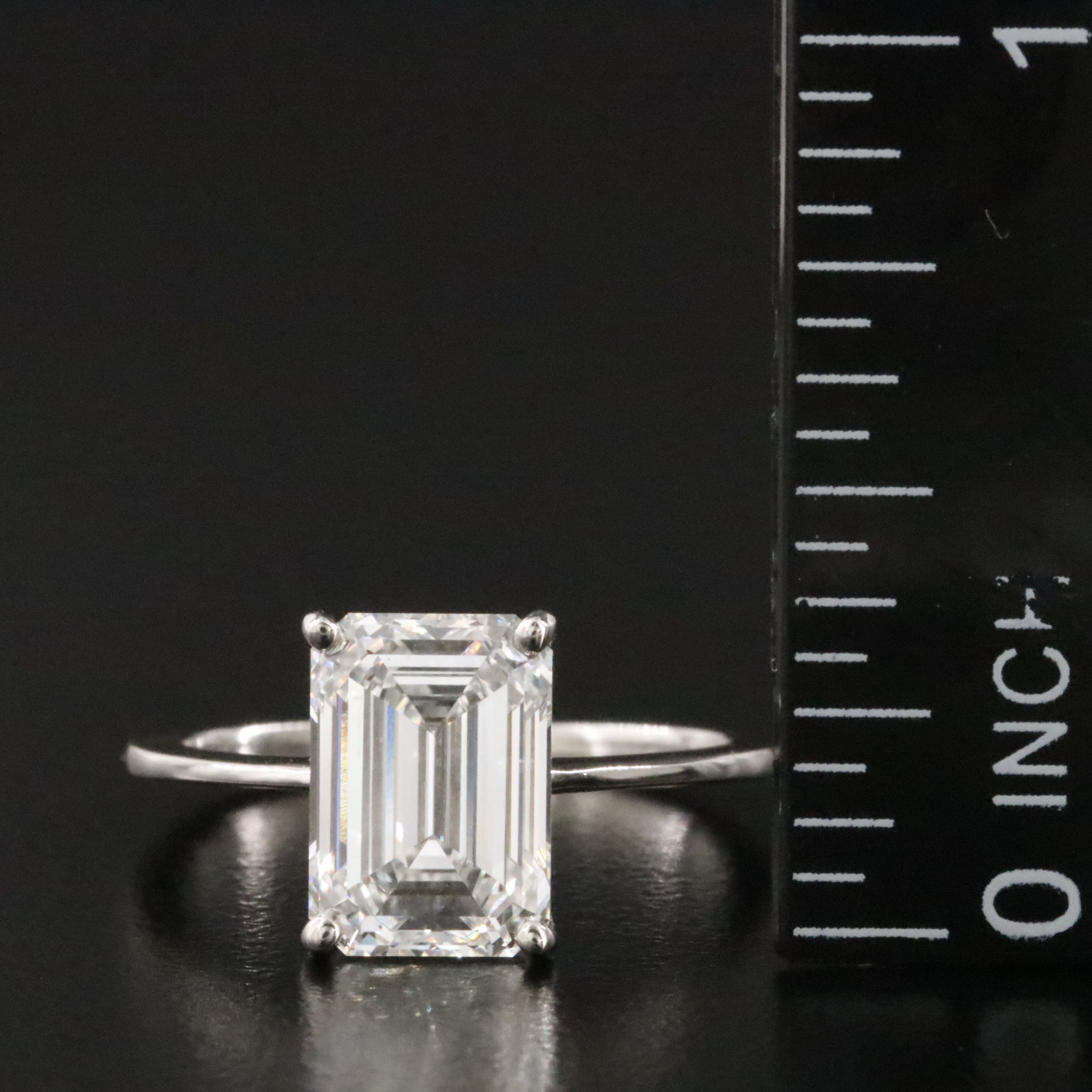 Platinum 3.10 CT Lab Grown Diamond Ring with IGI Report