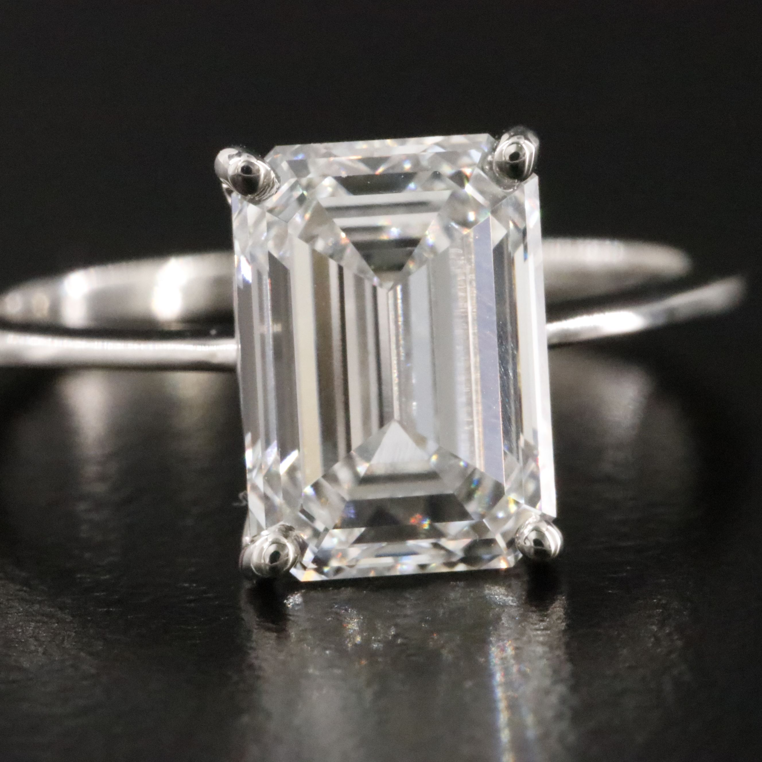 Platinum 3.10 CT Lab Grown Diamond Ring with IGI Report