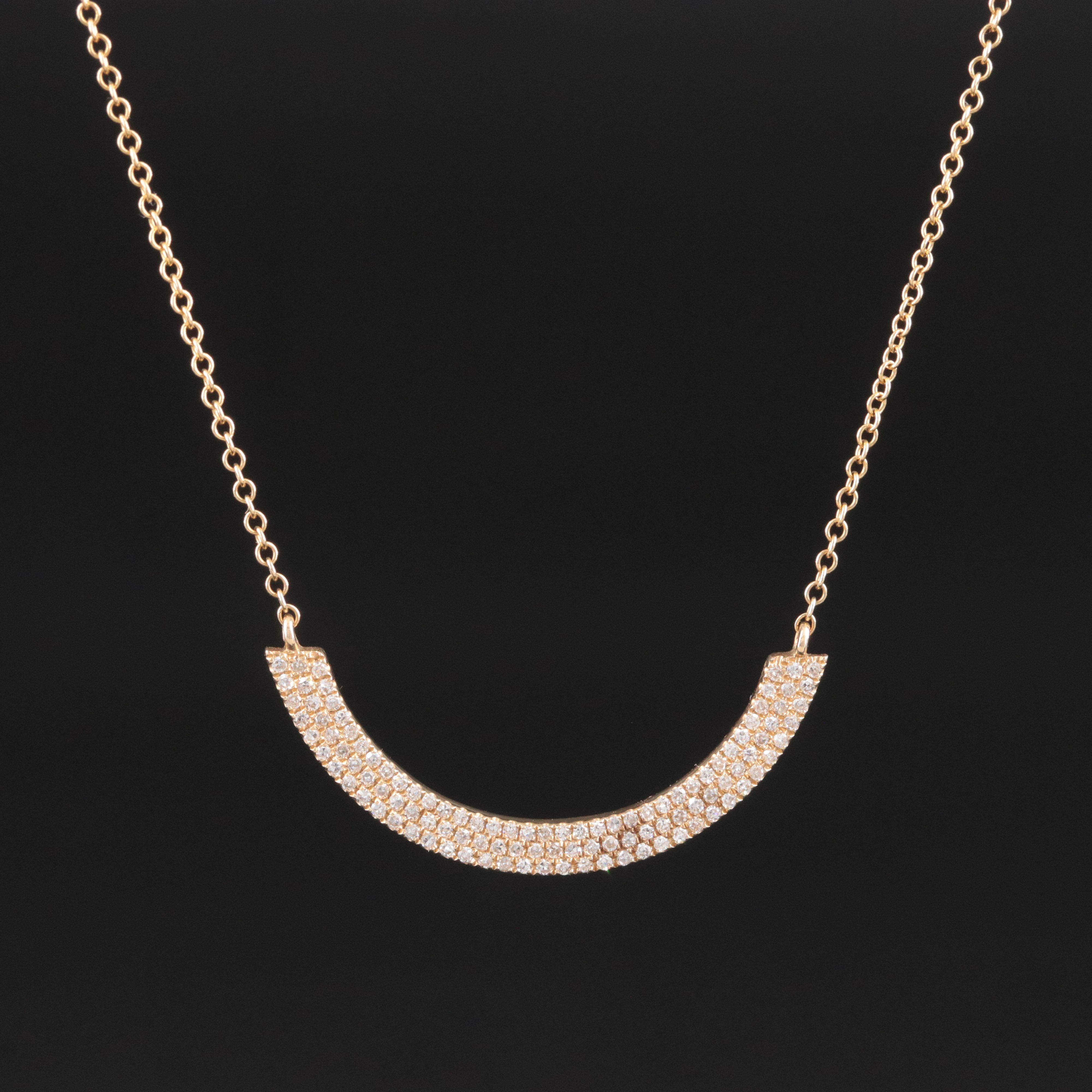 14K 0.30 CTW Diamond Crescent Necklace