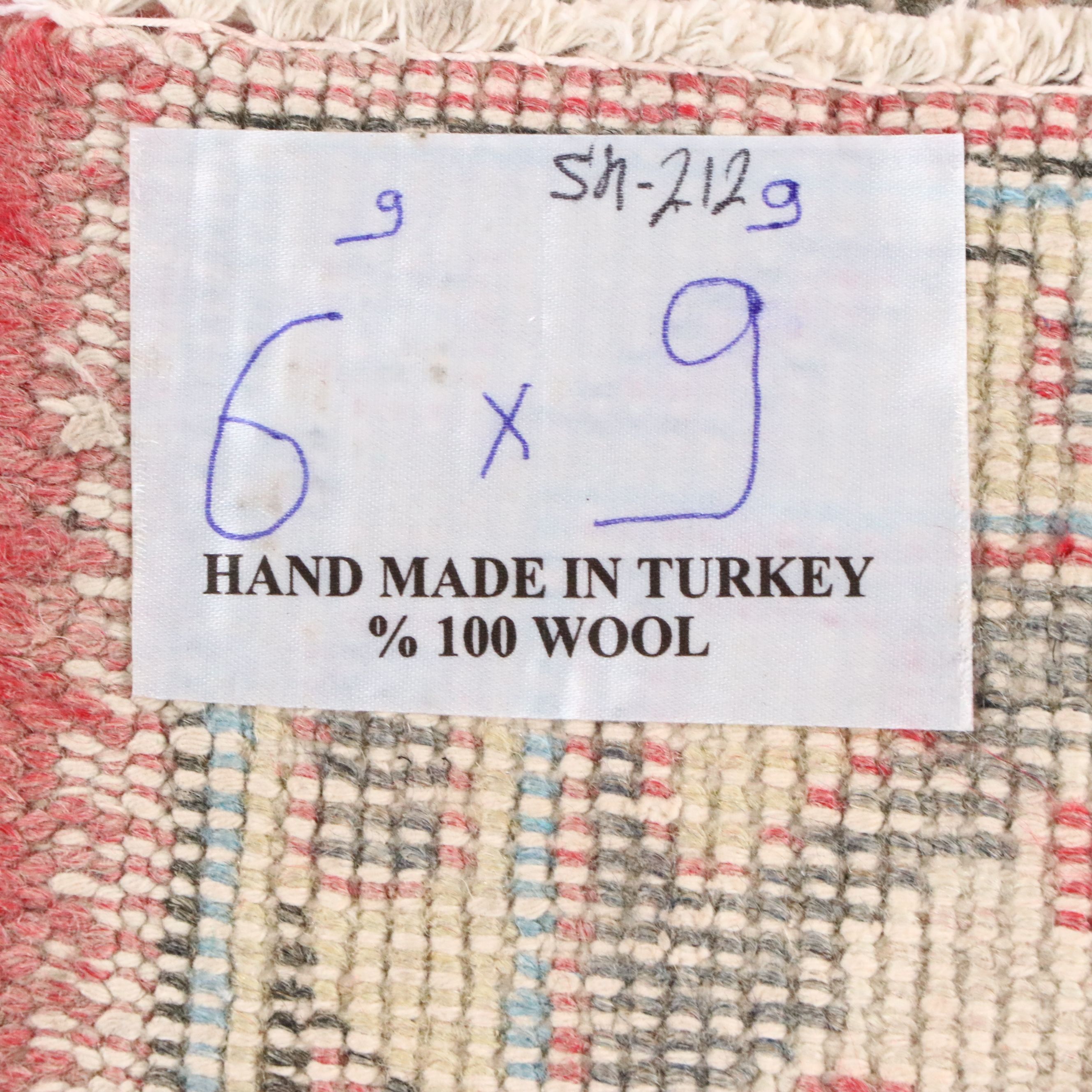 6'8 x 9'10 Hand-Knotted Turkish Oushak Area Rug