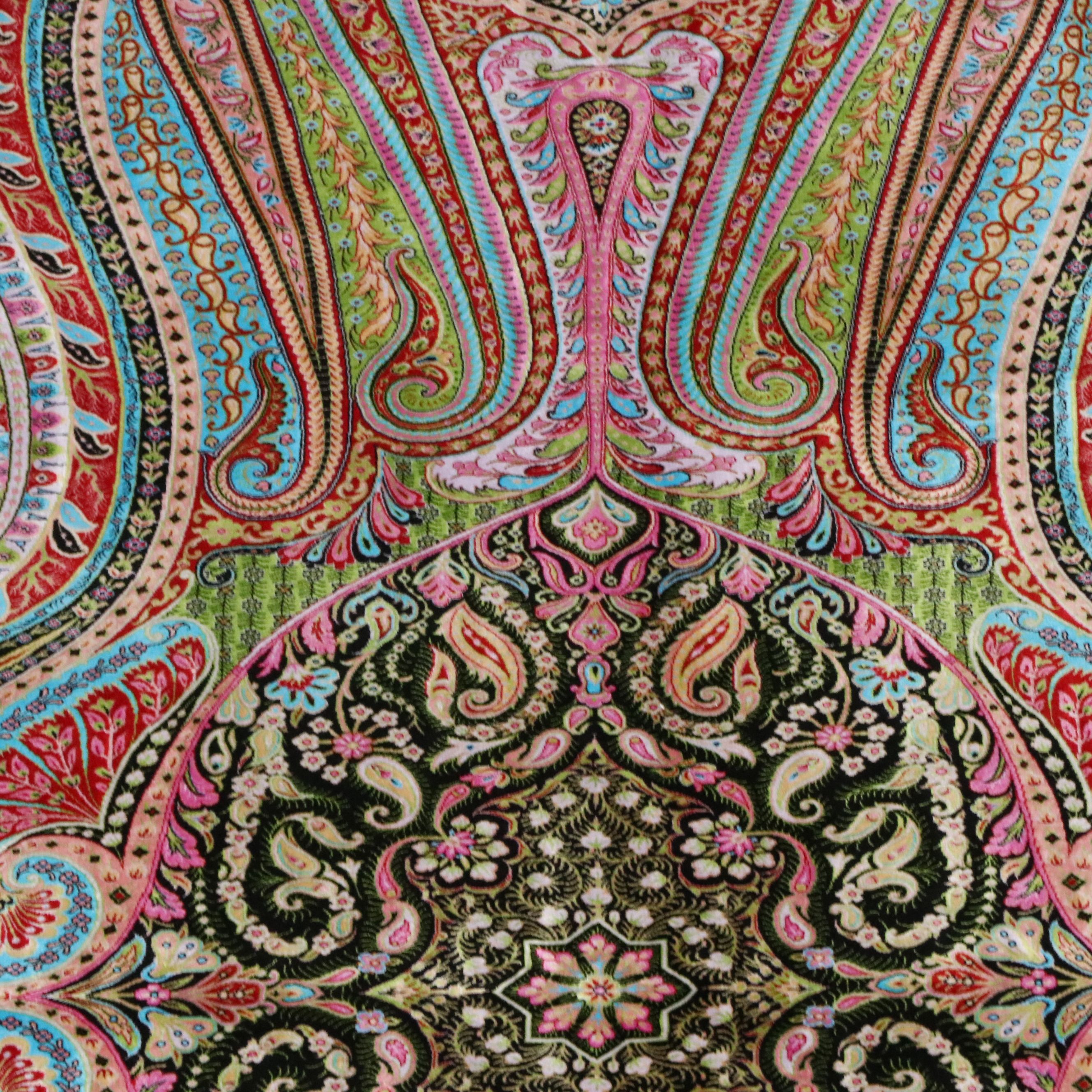 6'6 x 10'3 Hand-Knotted Persian Qom Silk Area Rug