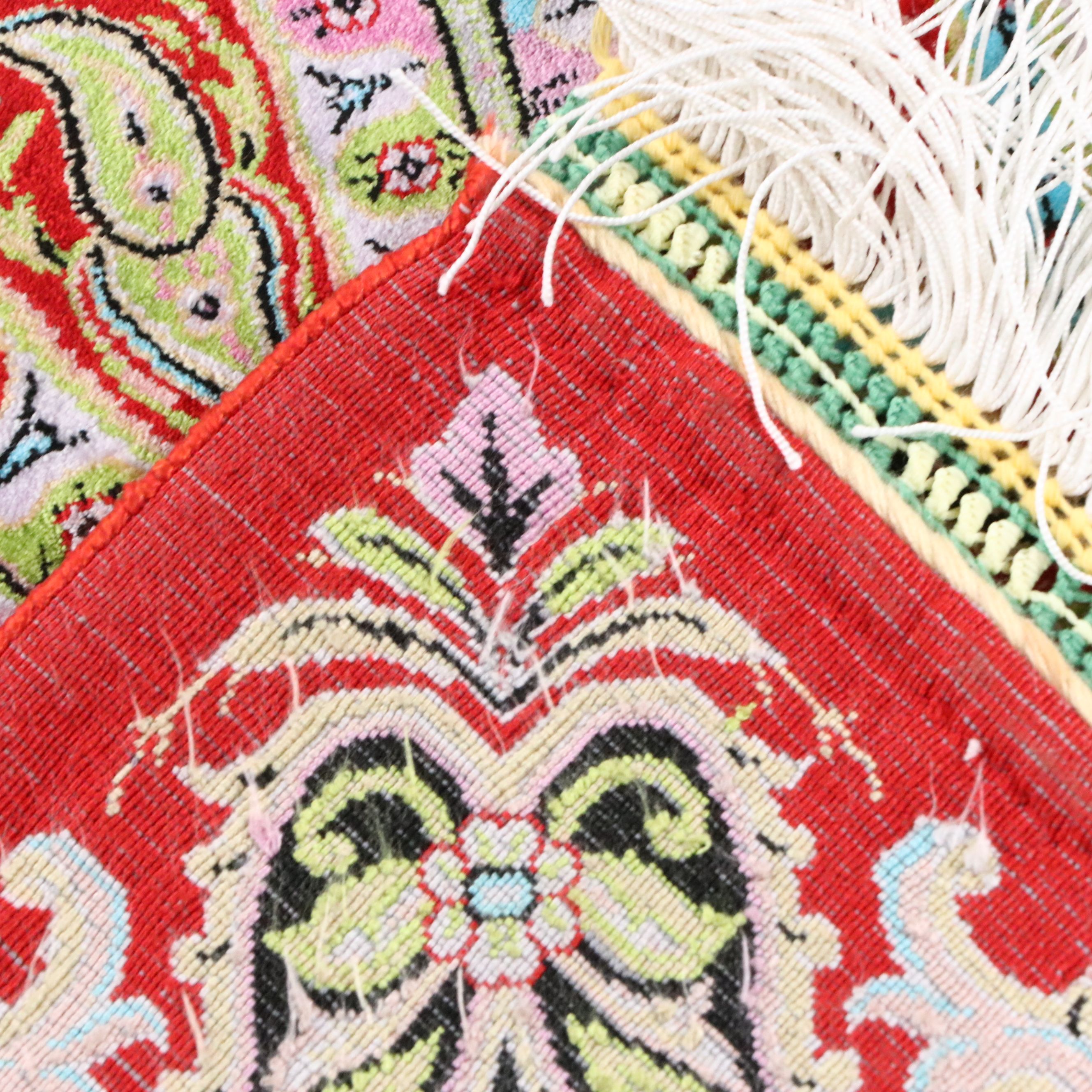 6'6 x 10'3 Hand-Knotted Persian Qom Silk Area Rug