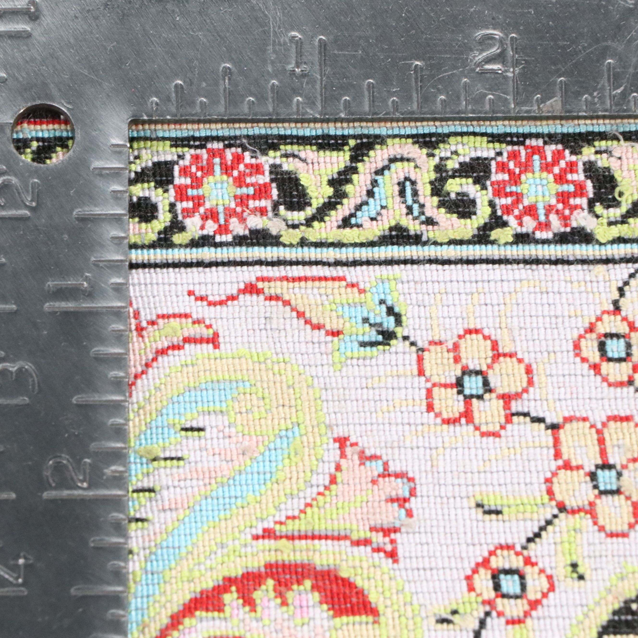 6'6 x 10'3 Hand-Knotted Persian Qom Silk Area Rug