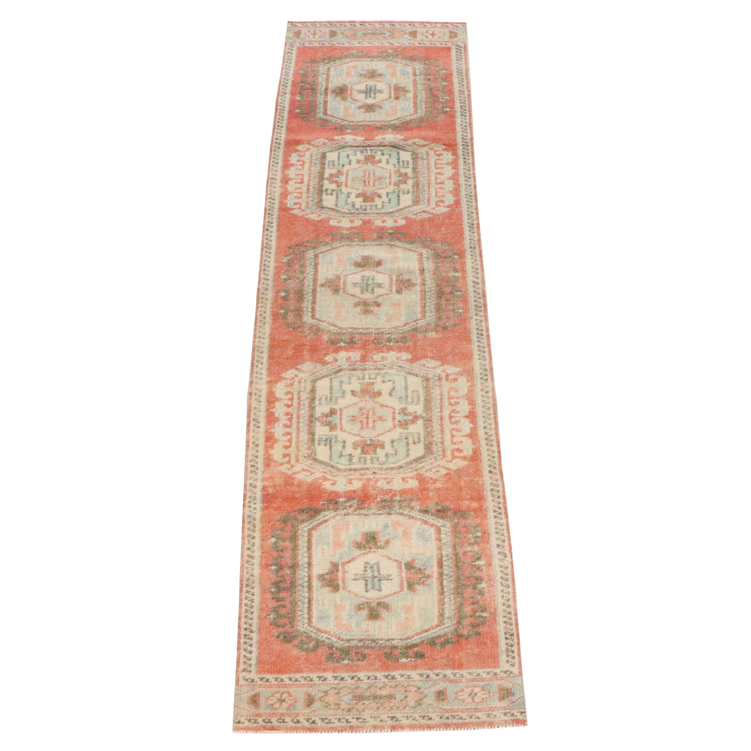 2'11 x 11'5 Hand-Knotted Turkish Oushak Carpet Runner