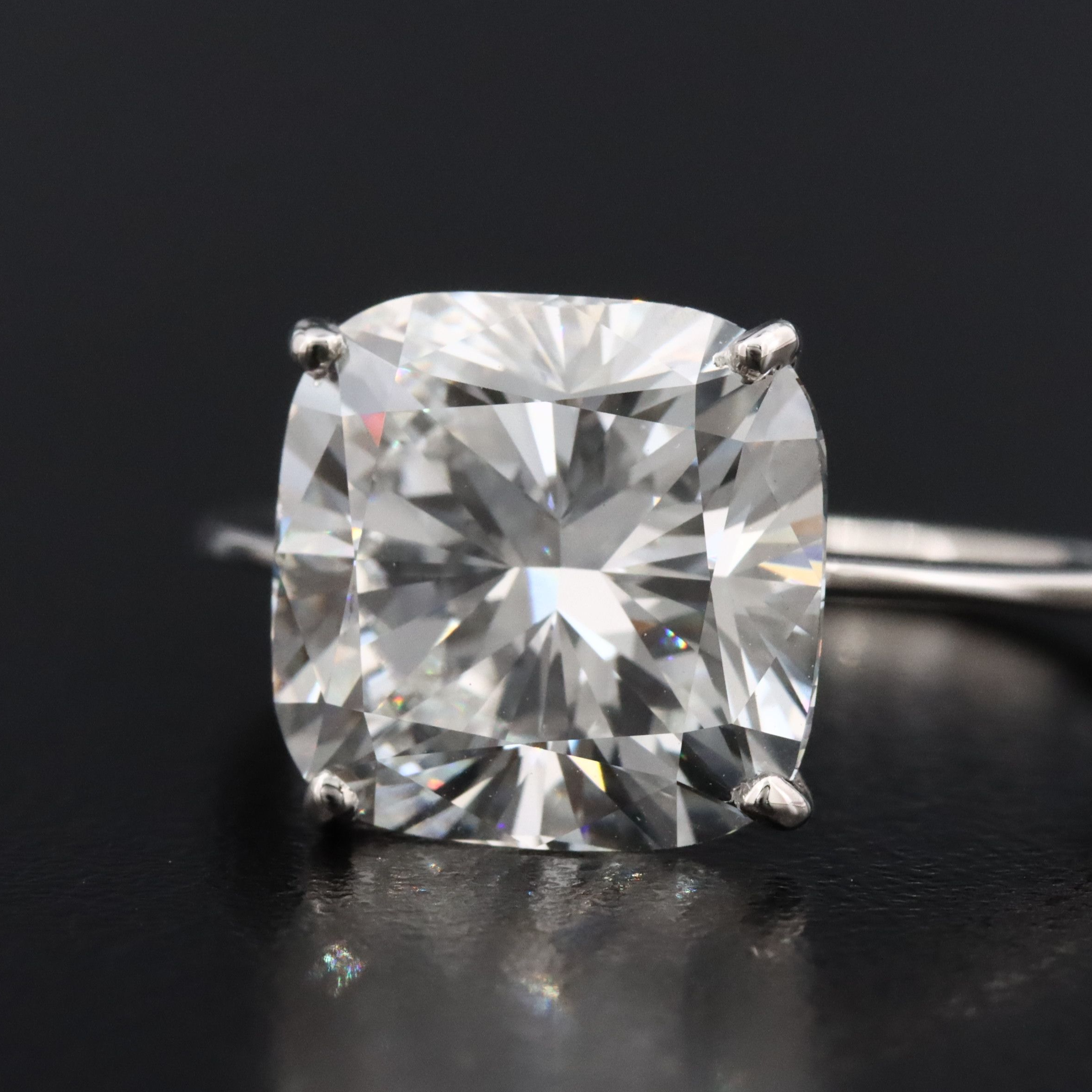 Platinum 5.78 CT Lab Grown Diamond Ring with IGI Report