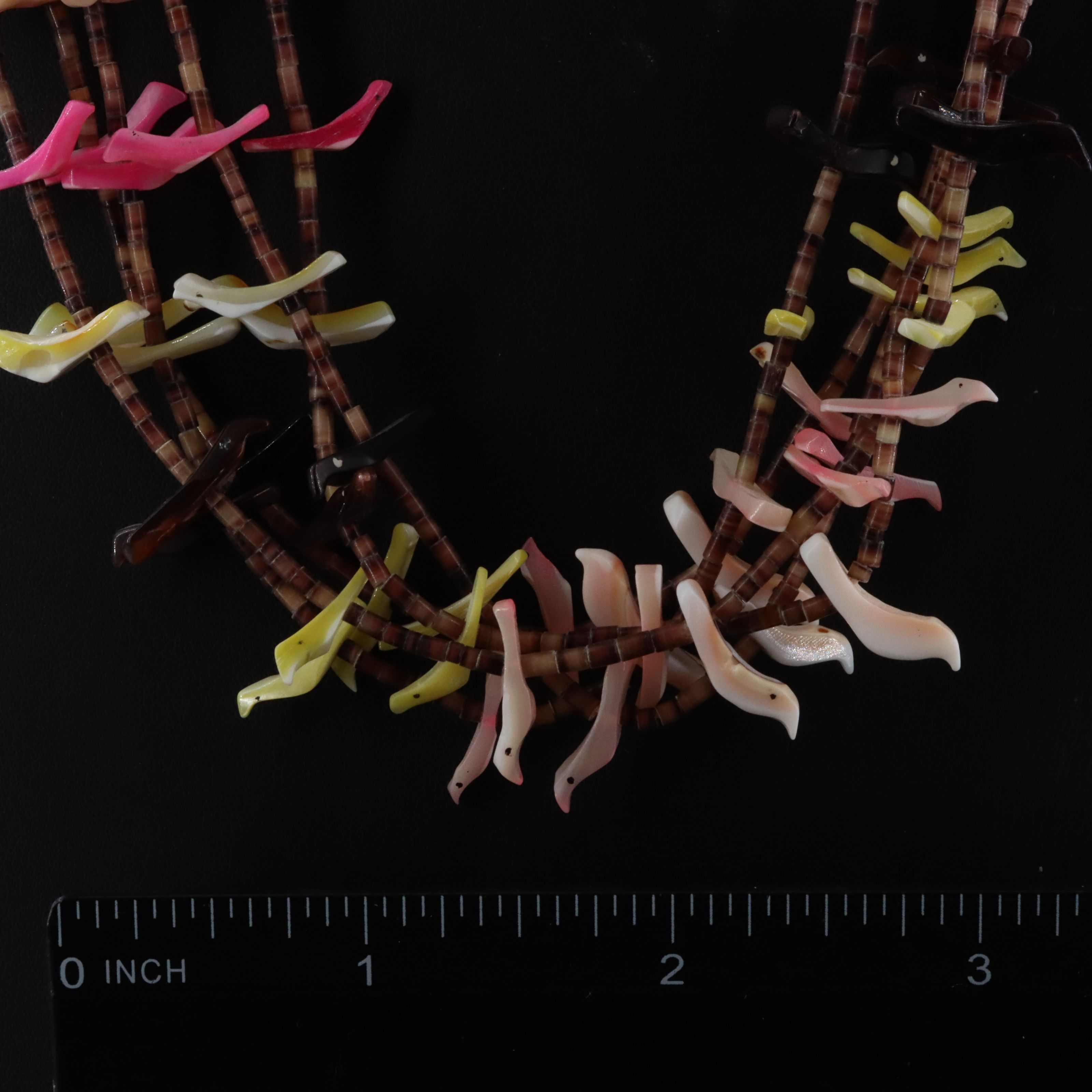 Multi-Strand Fetish Necklace Including Mother-of-Pearl and Shell