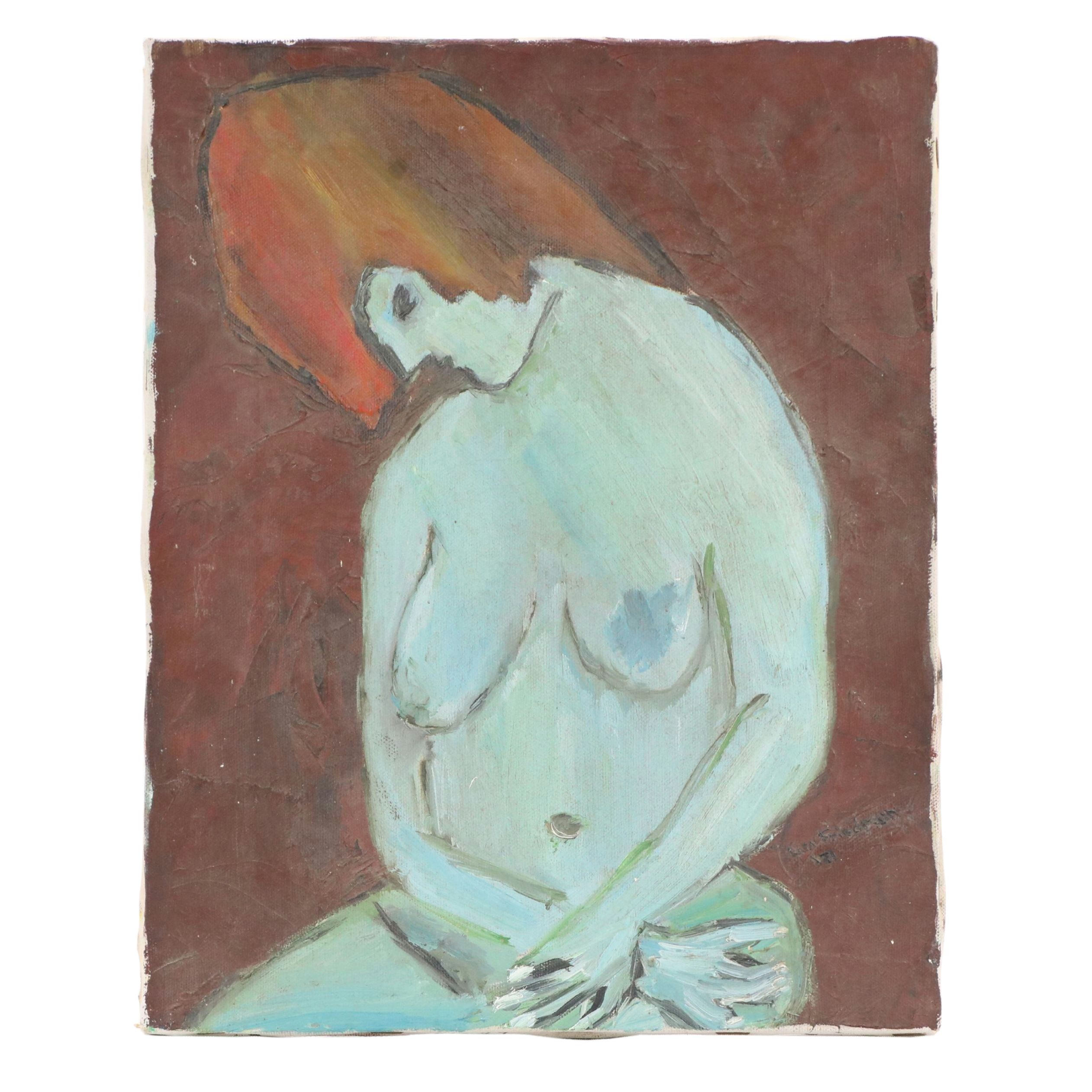 Lisa Friedman Figurative Oil Painting, 1971