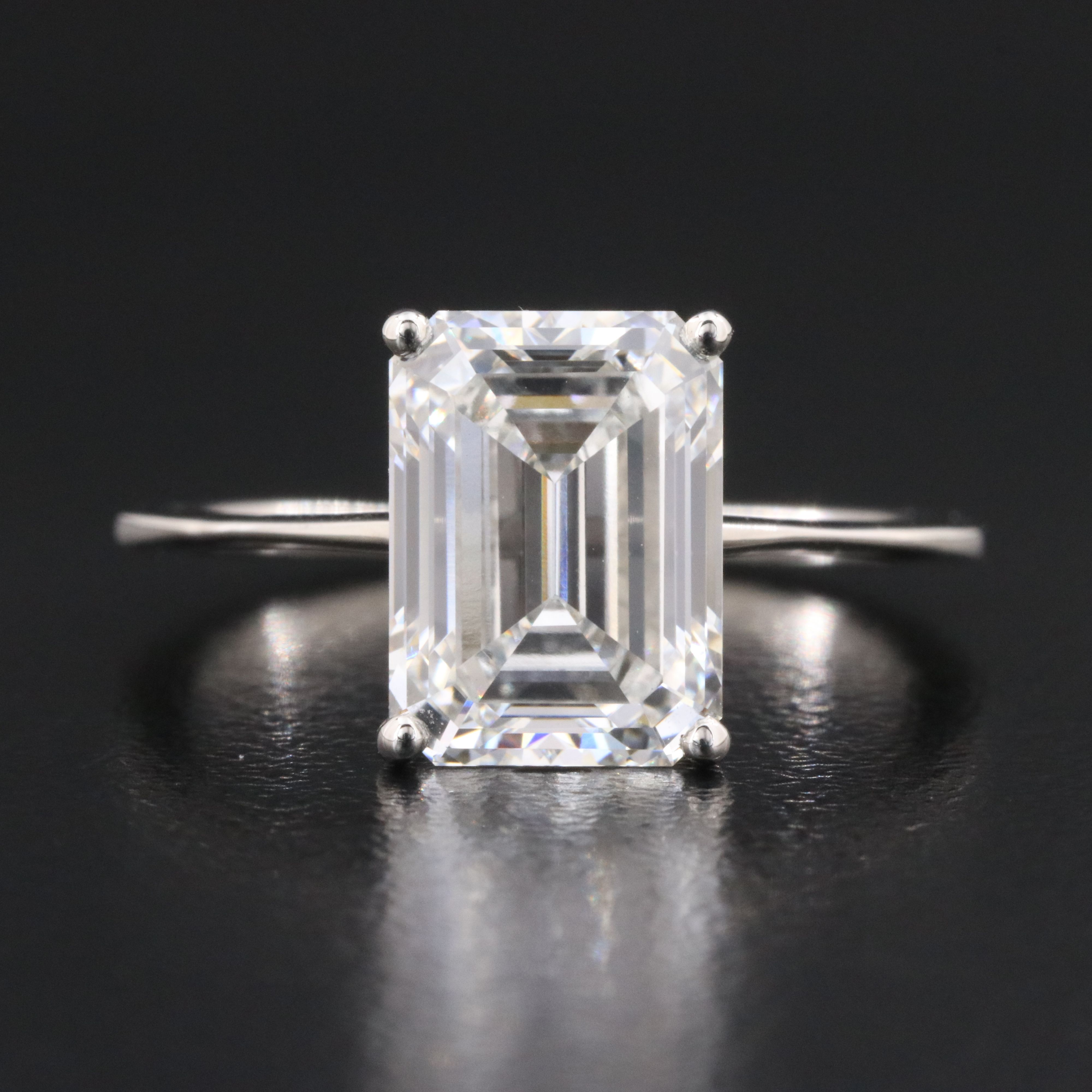 Platinum 3.09 CT Lab Grown Diamond Ring with IGI Report