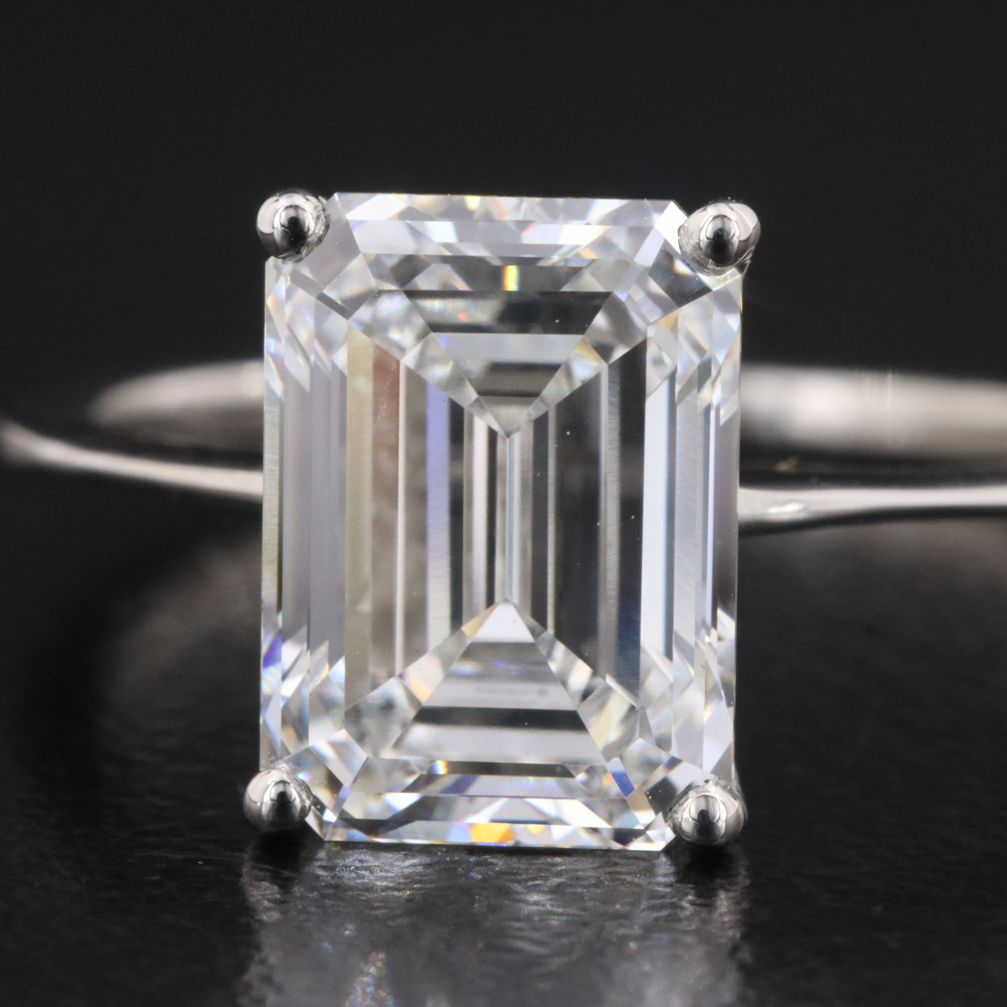 Platinum 3.09 CT Lab Grown Diamond Ring with IGI Report