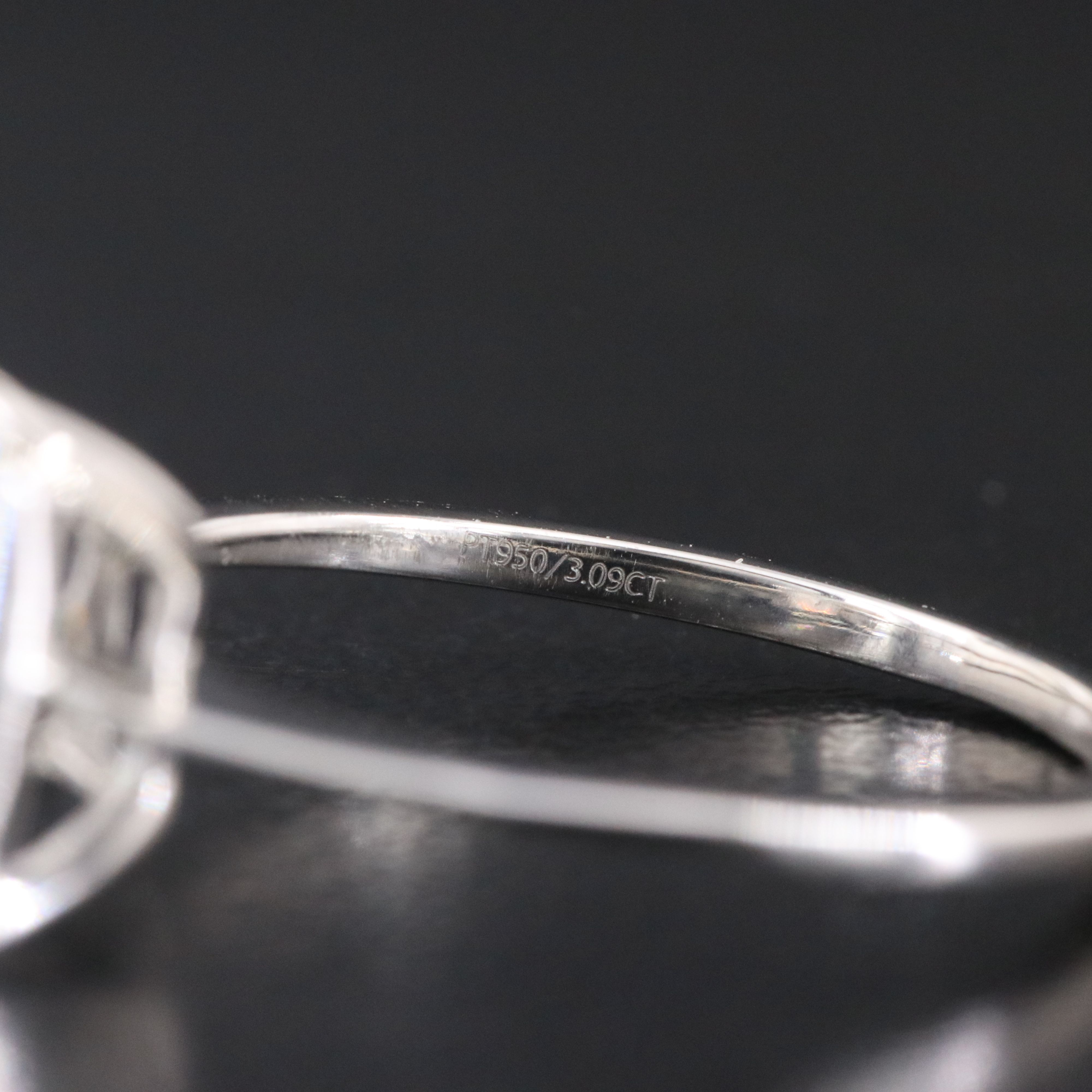 Platinum 3.09 CT Lab Grown Diamond Ring with IGI Report