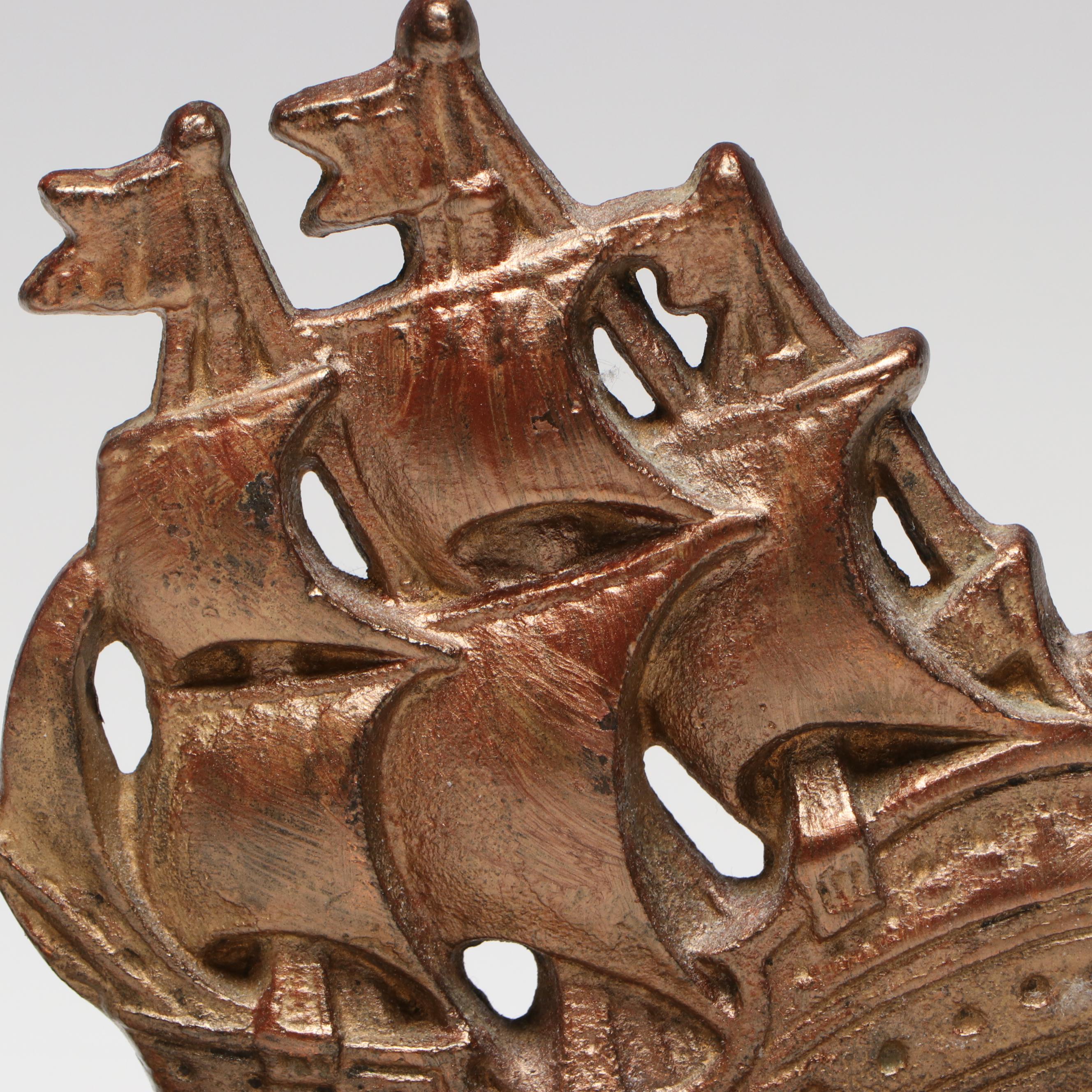 Galleon Style Ship Cast Iron Bookends