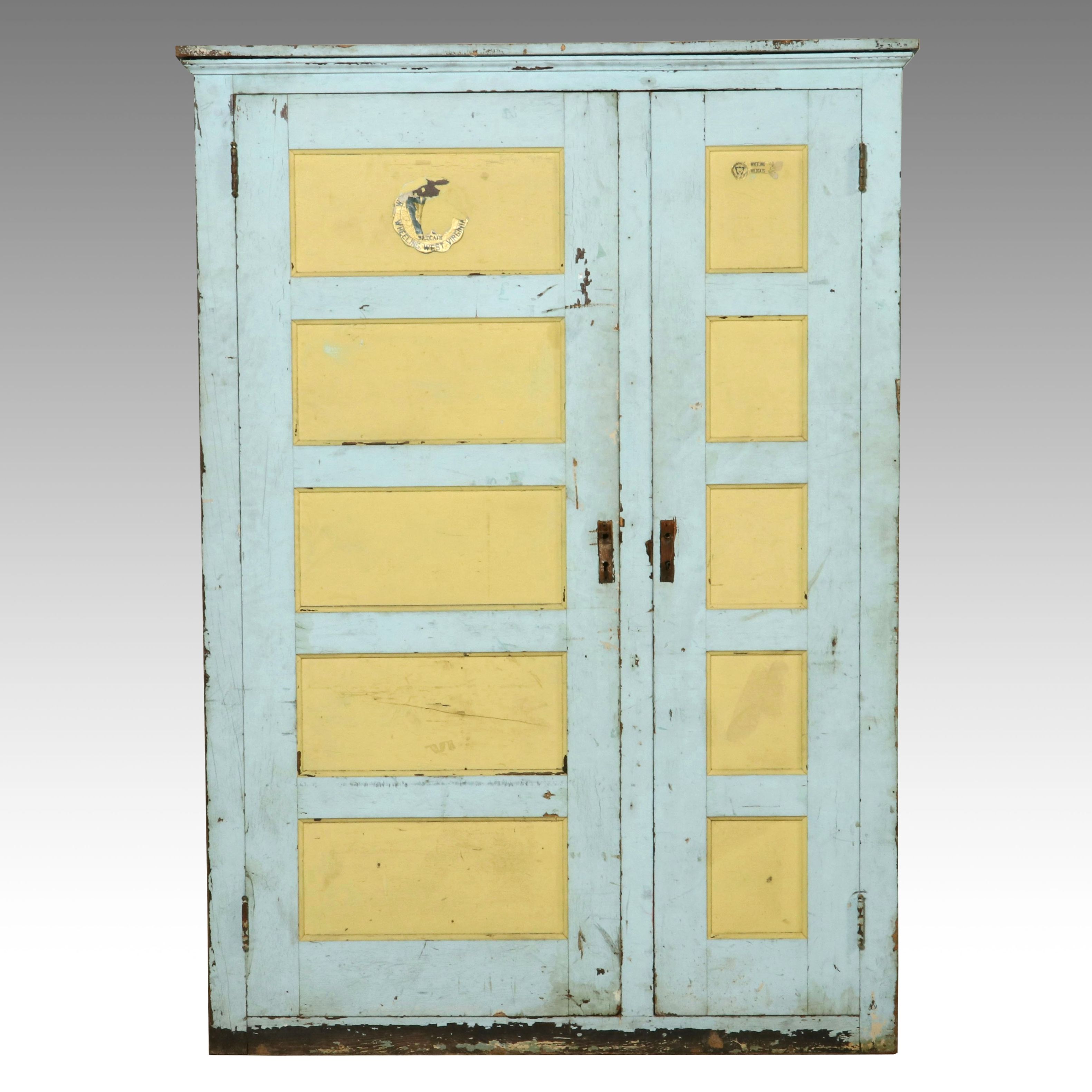 Painted Pine Cupboard, Late 19th to Early 20th Century