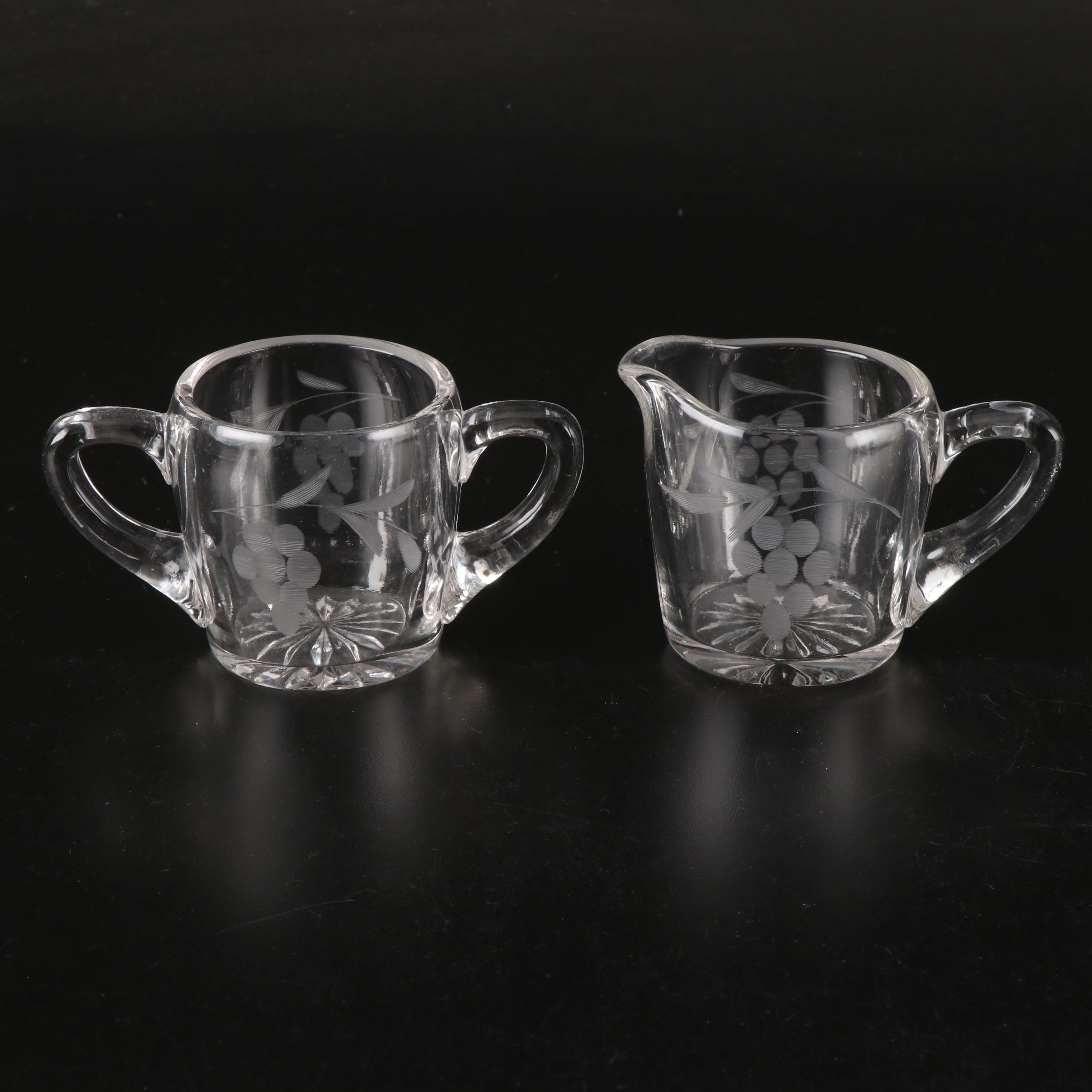 Floral Etched Pitcher, Molded Cake Tray, and More Glass Serveware