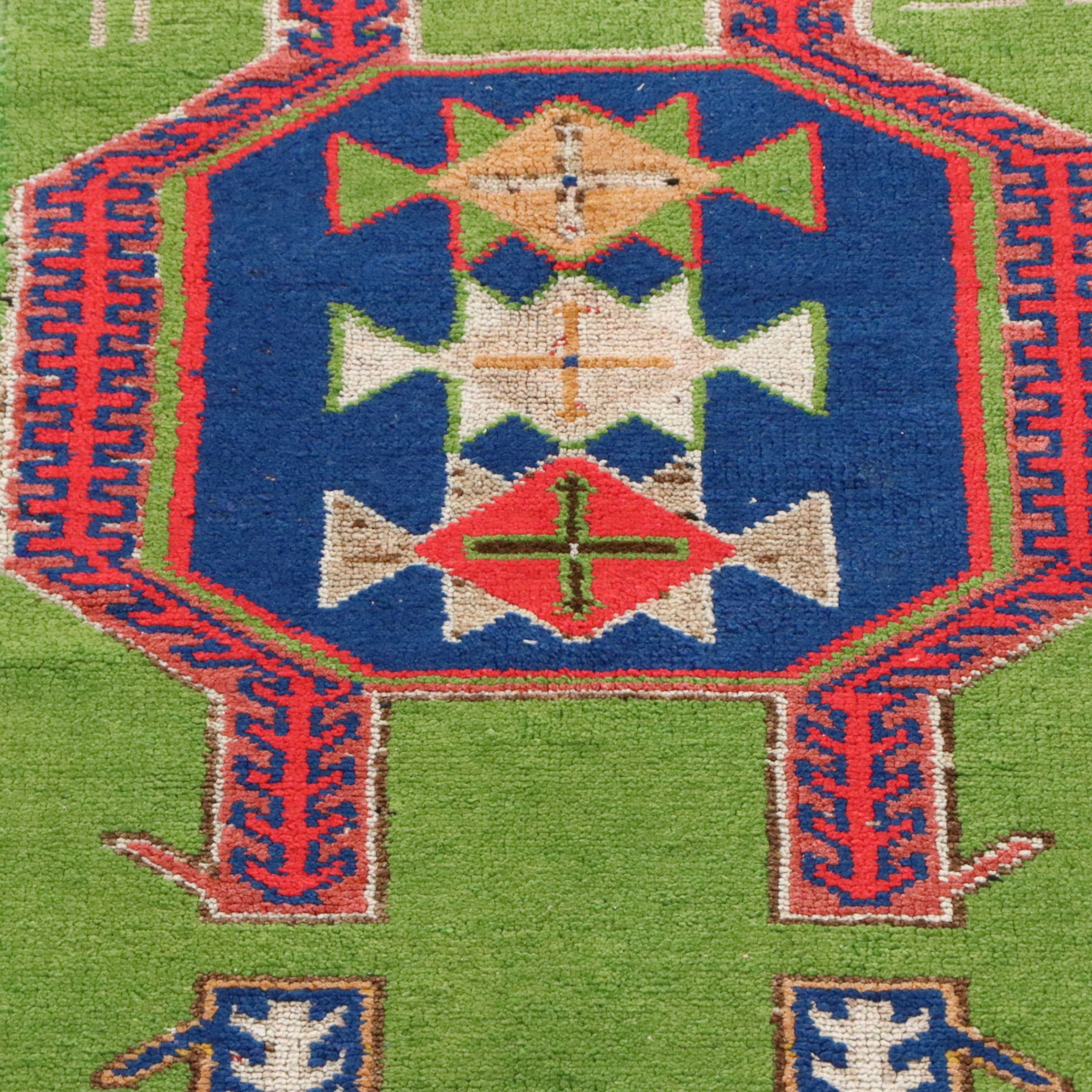 2'3 x 10'3 Hand-Knotted Turkish Caucasian Lenkoran Style Carpet Runner