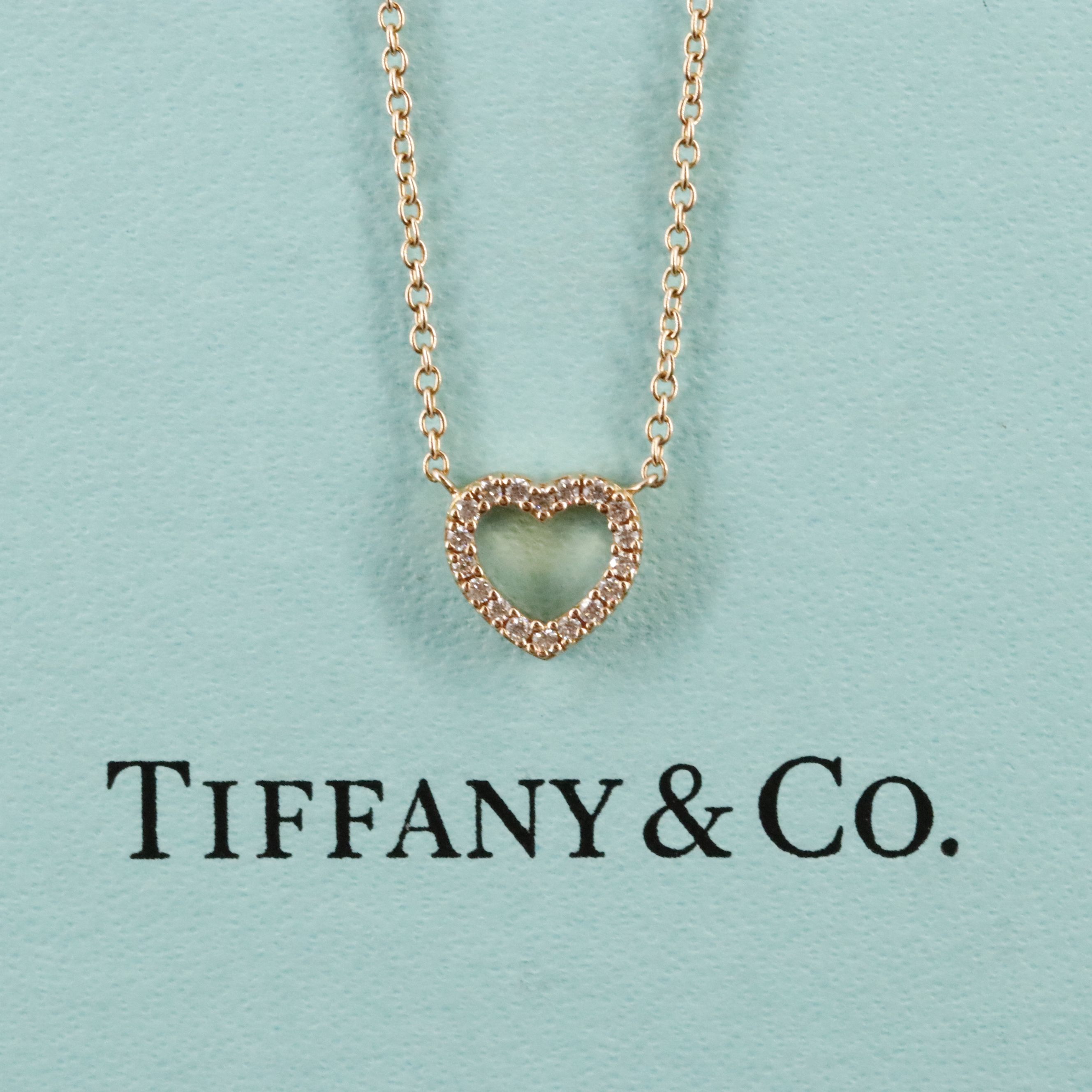 Tiffany & Co. Metro 18K Rose Gold and Diamond Heart Necklace