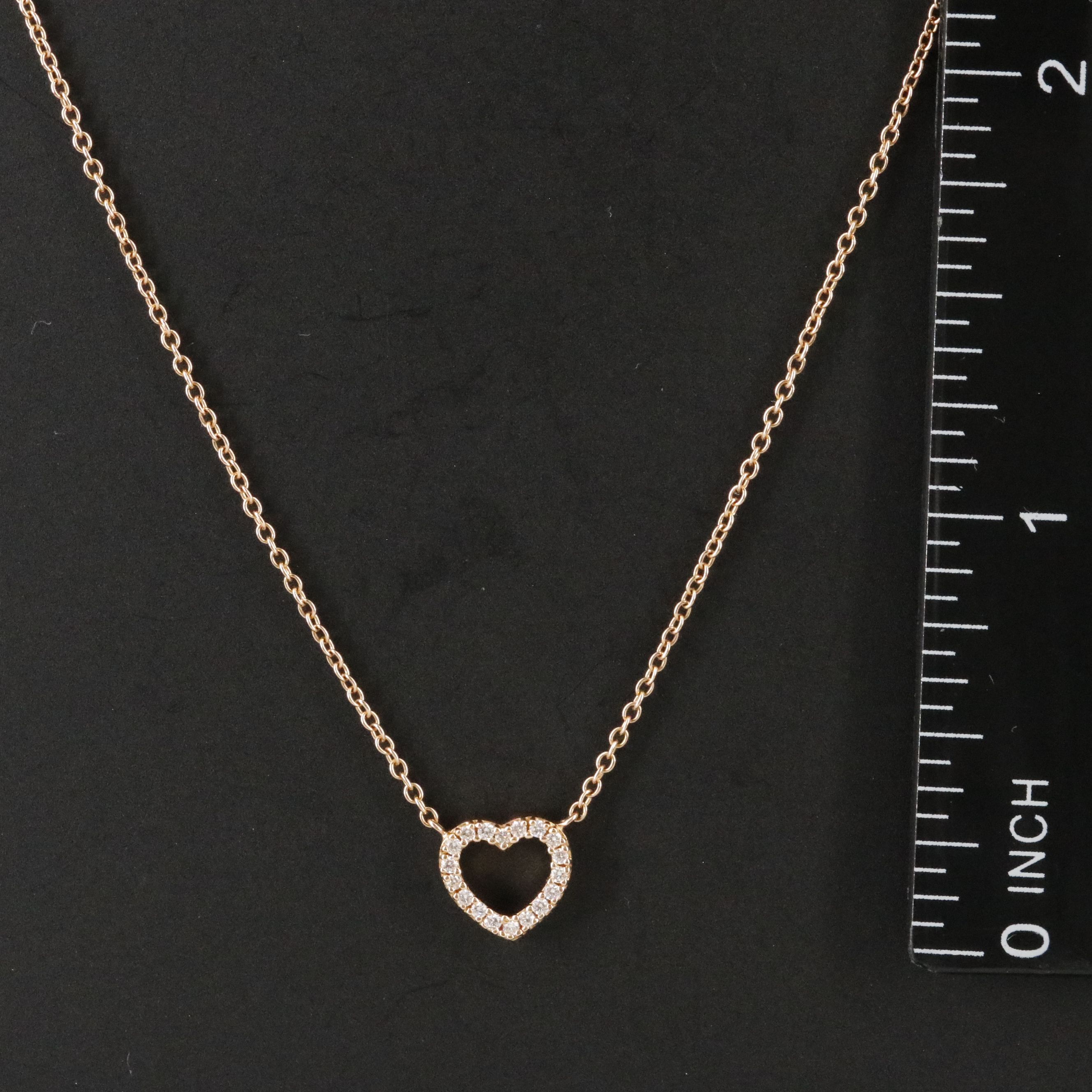 Tiffany & Co. Metro 18K Rose Gold and Diamond Heart Necklace