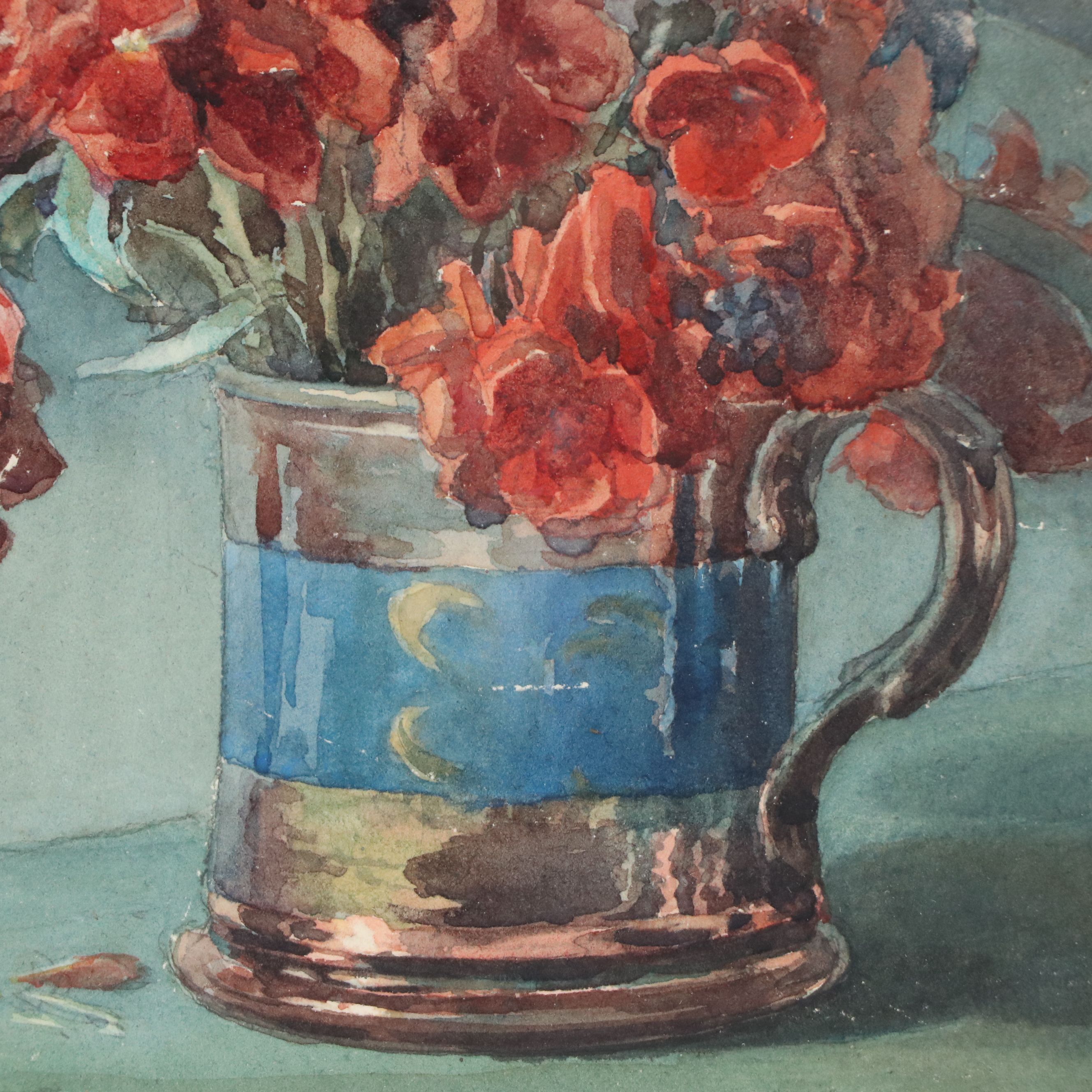 A. Bracken Floral Still Life Watercolor Painting