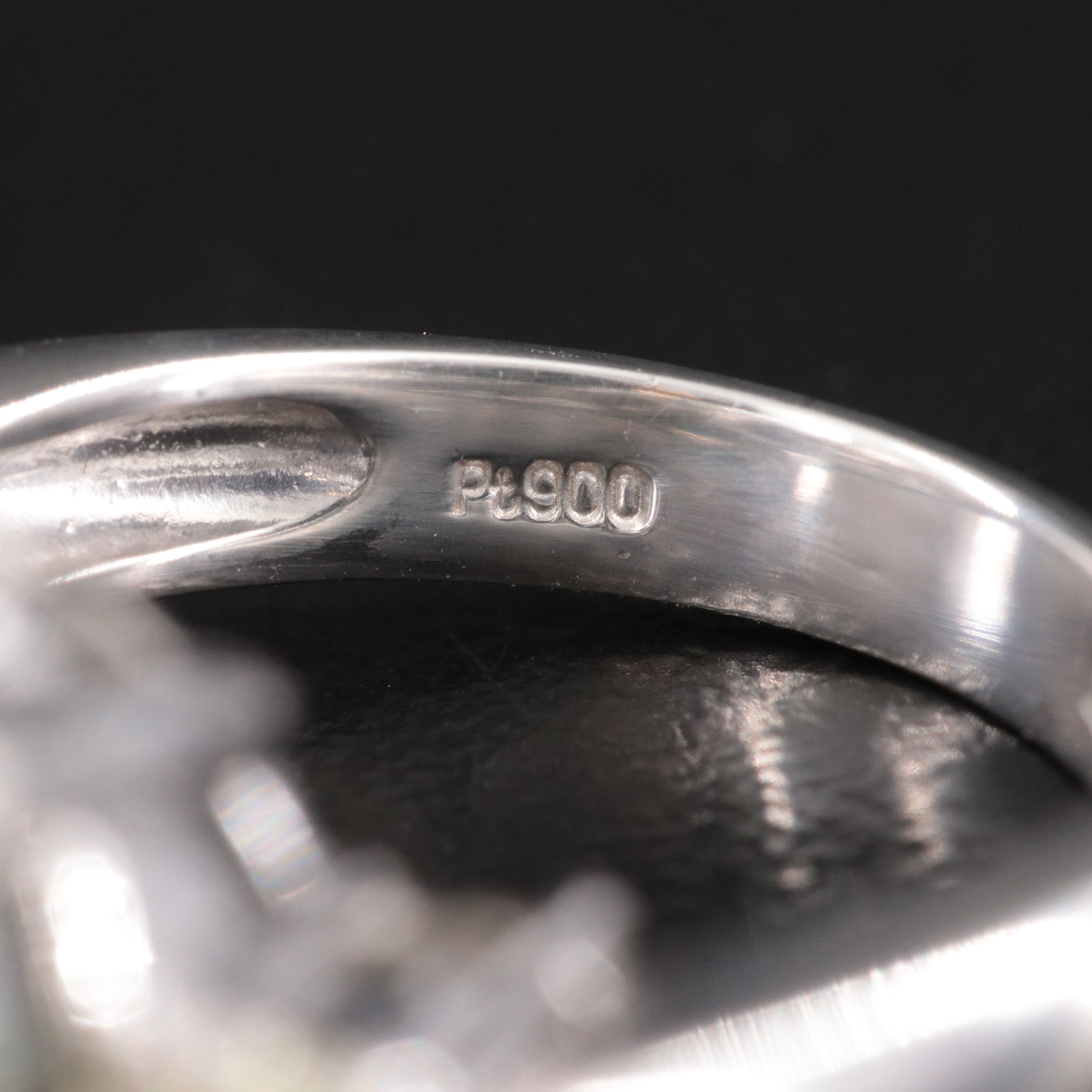 Platinum 15.10 MM Pearl and Fancy Light Yellow Diamond Ring