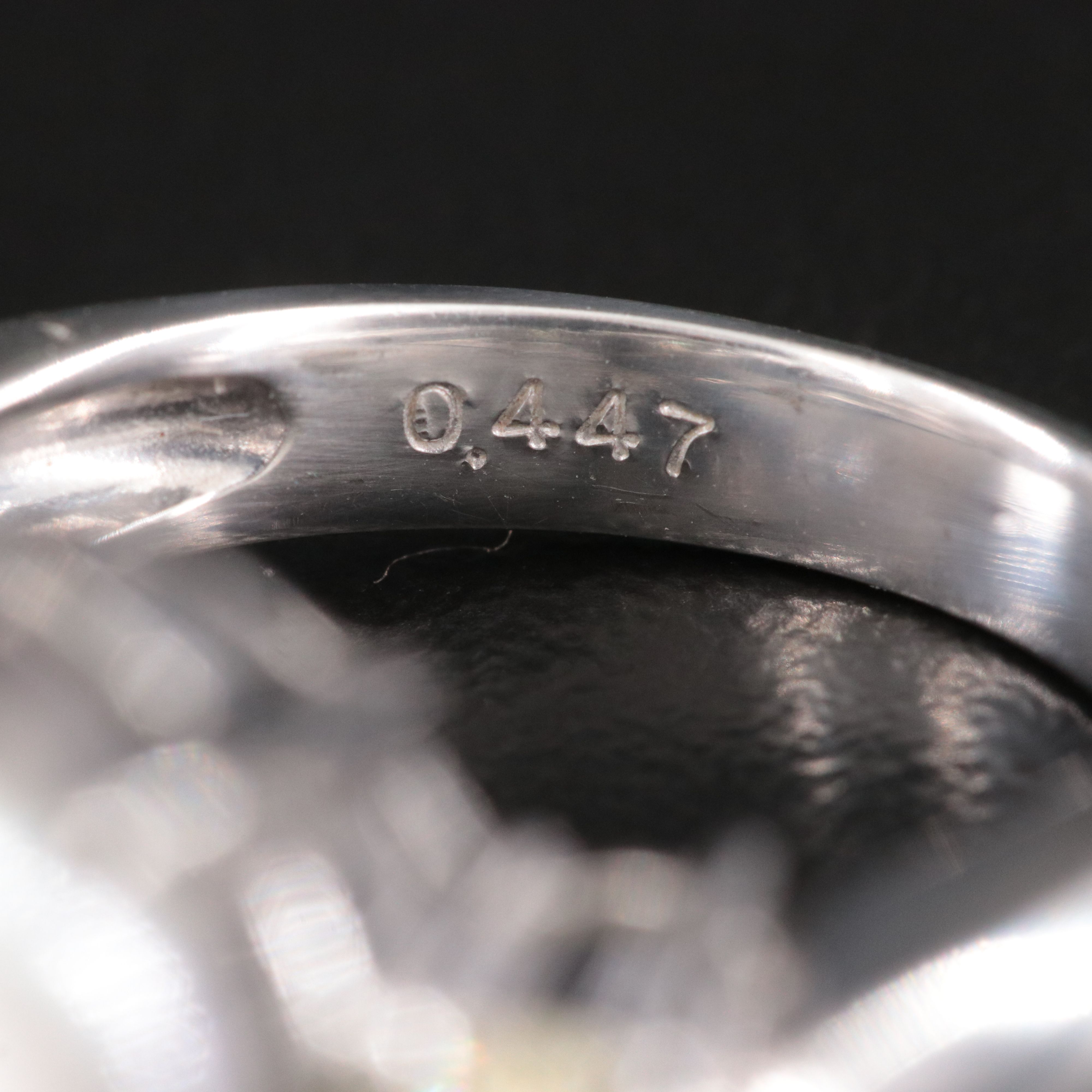 Platinum 15.10 MM Pearl and Fancy Light Yellow Diamond Ring