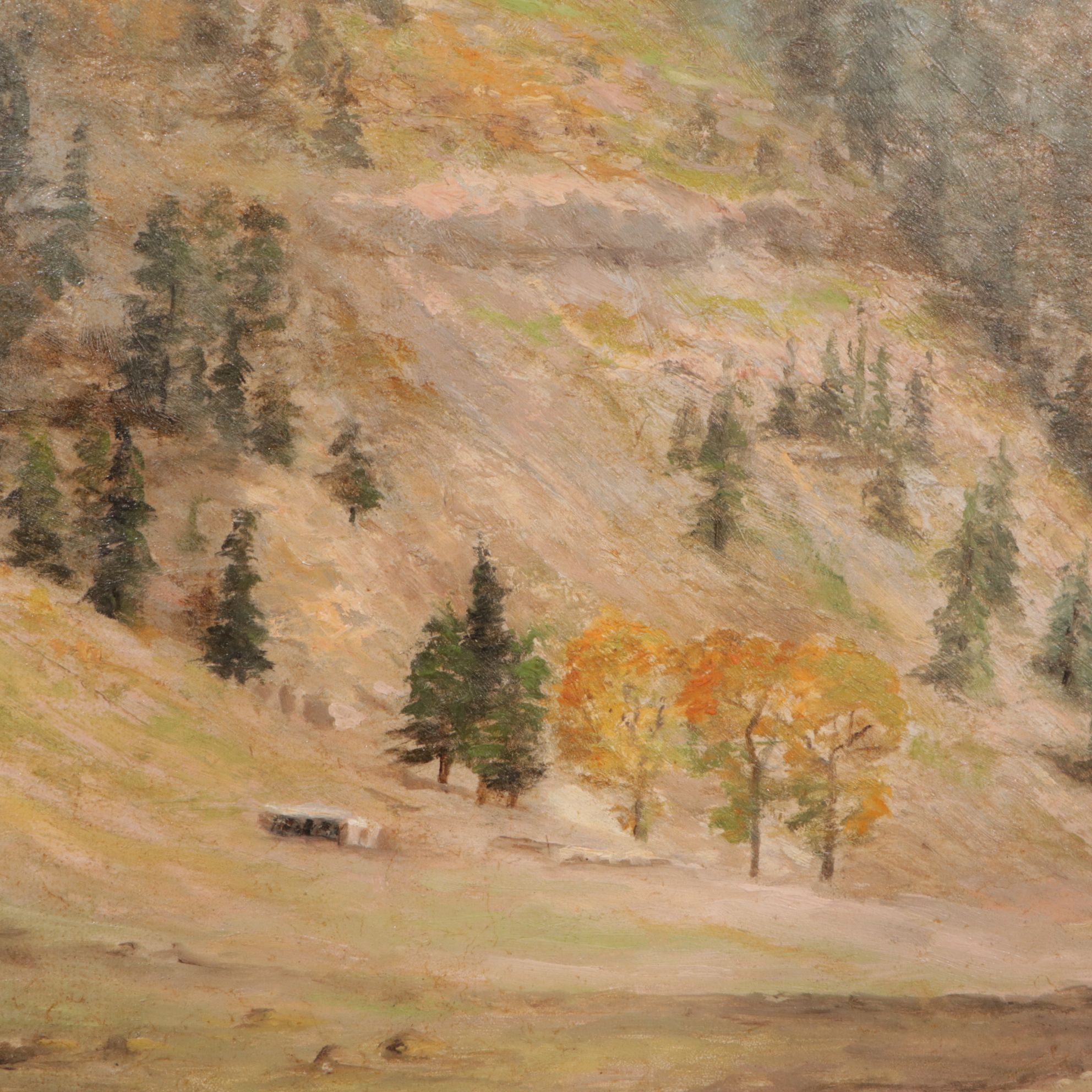 E. Adlon Landscape Oil Painting "Holman Hill, New Mexico", Mid-Late 20th Century