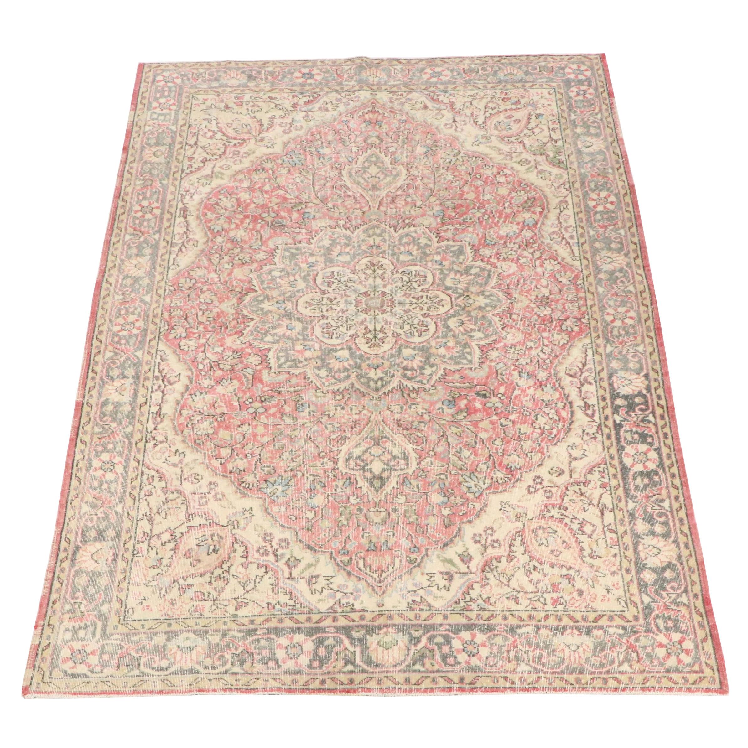 6'8 x 9'10 Hand-Knotted Turkish Oushak Area Rug