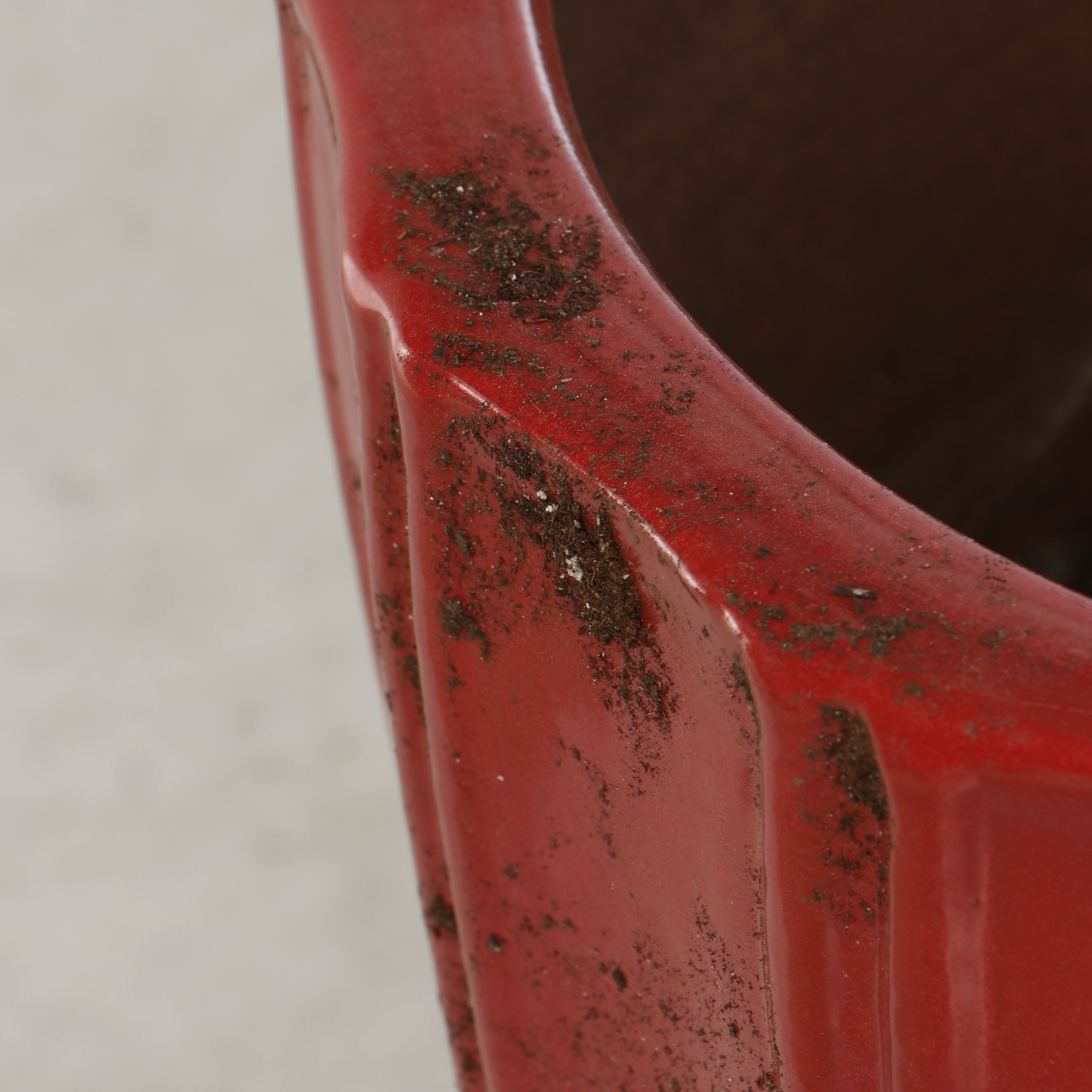 Contemporary Red, White and Green Ceramic Planters