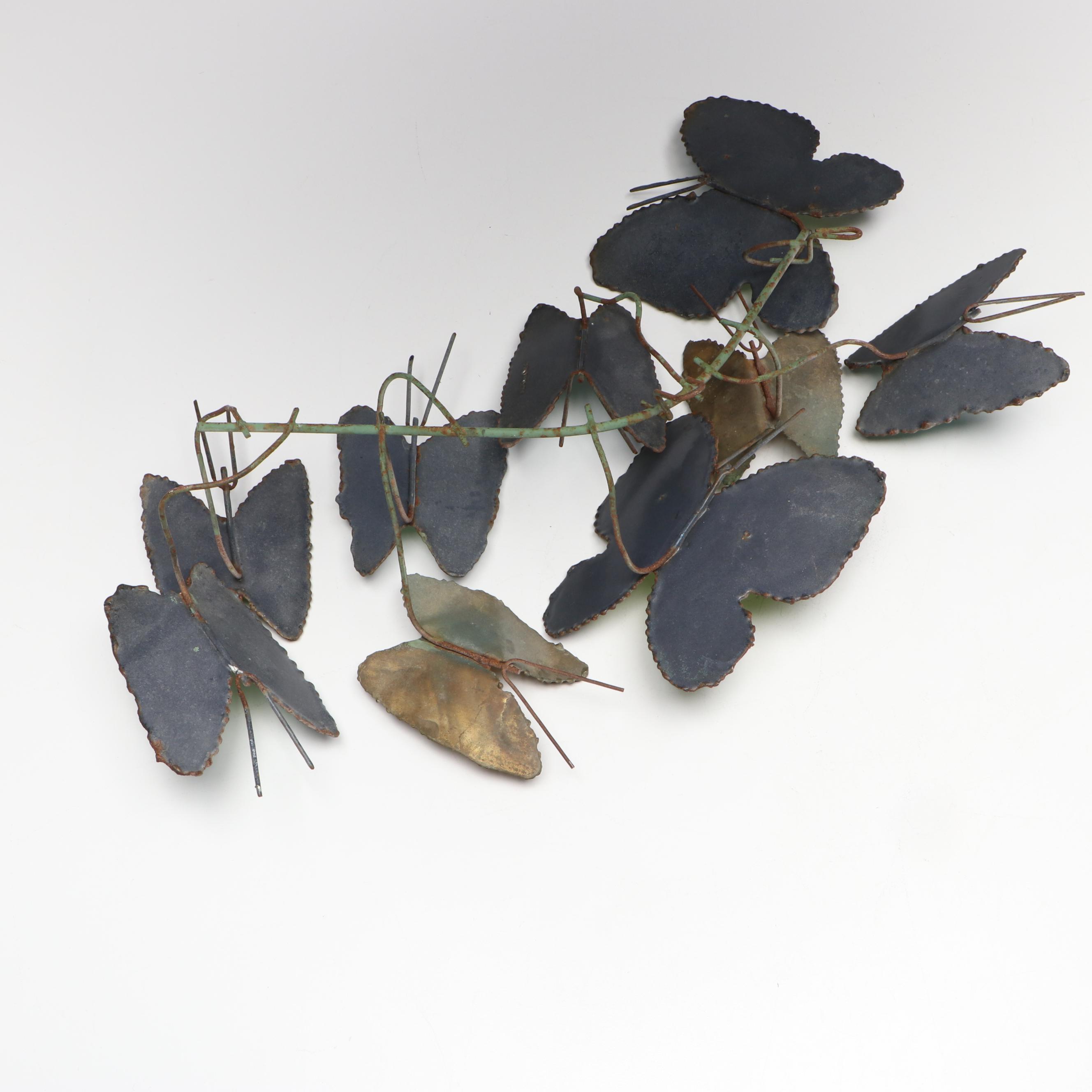 Curtis Jeré Multicolor Enamel and Metal Butterfly Wall Sculpture, 1968