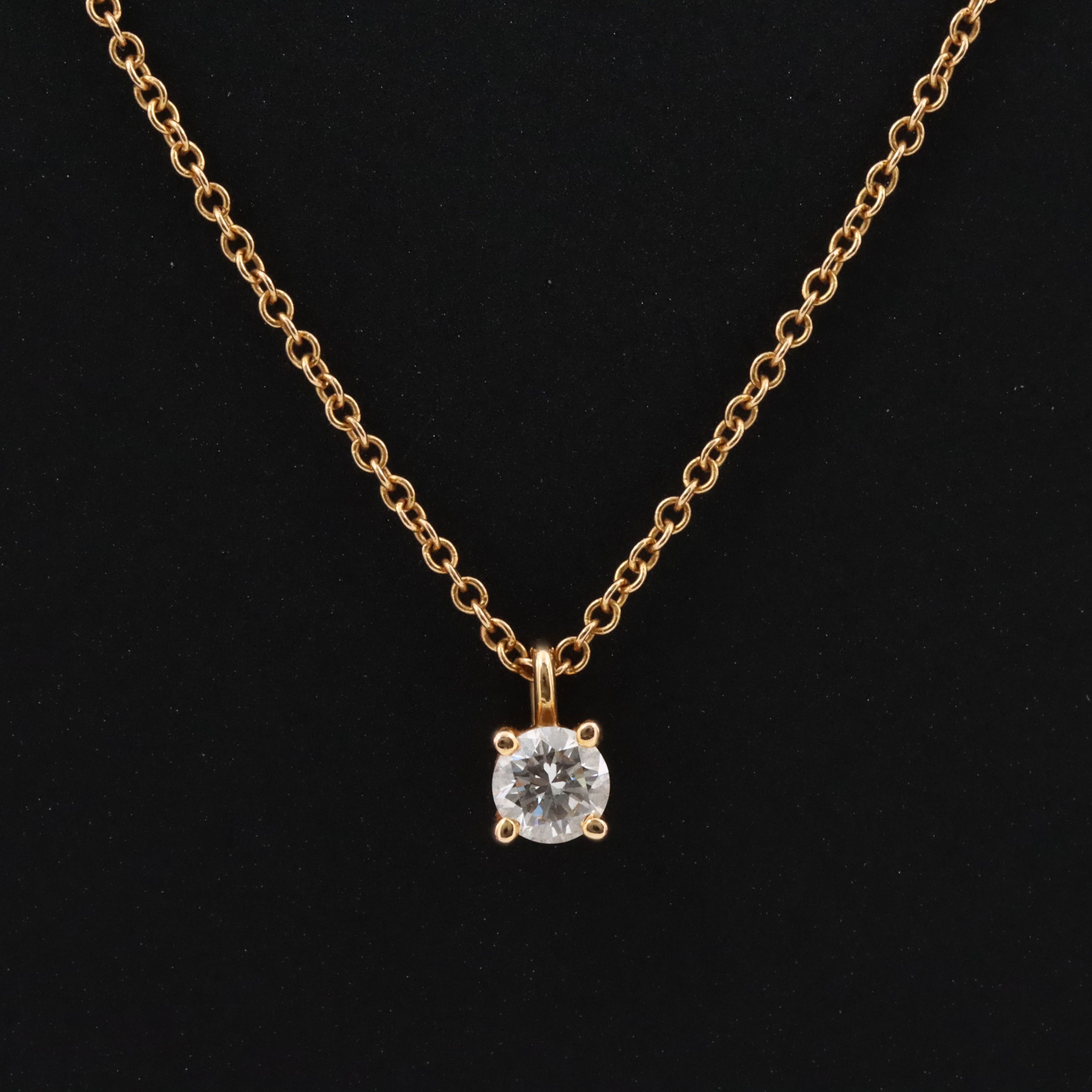 Tiffany & Co. 18K Diamond Solitaire Necklace