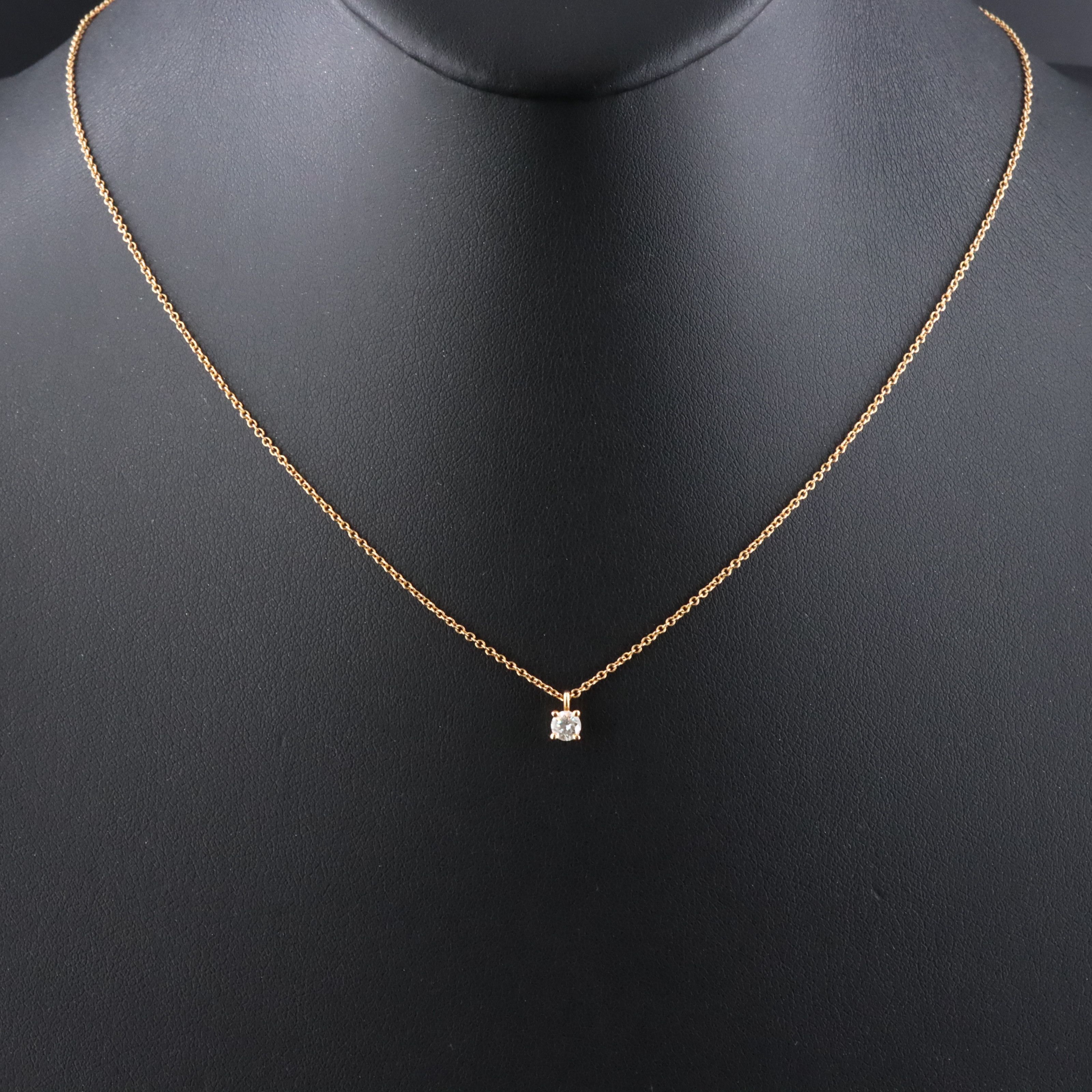 Tiffany & Co. 18K Diamond Solitaire Necklace