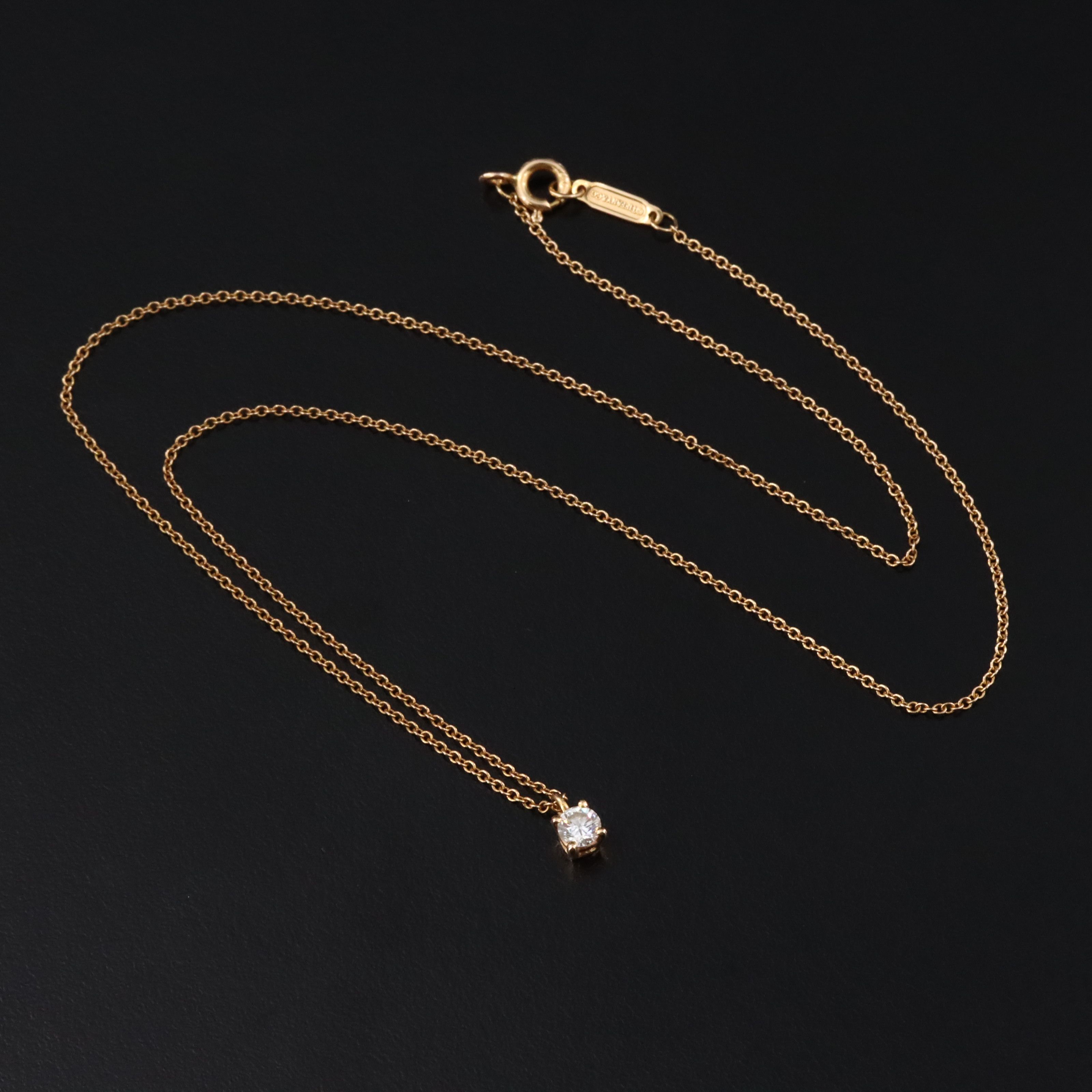 Tiffany & Co. 18K Diamond Solitaire Necklace