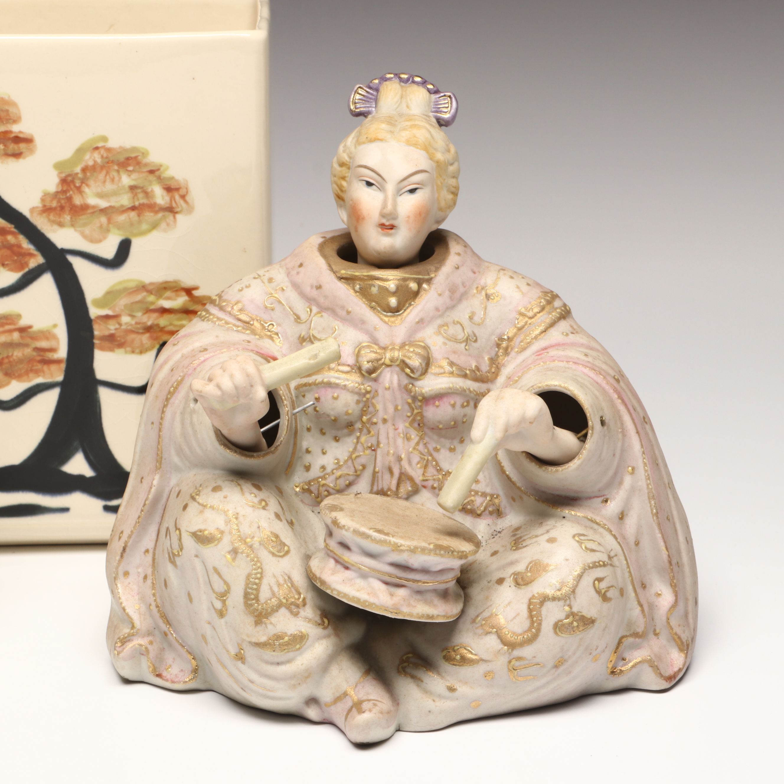 Porcelain Tea Service, Ardalt Bisque Nodder, and Other Table Accessories