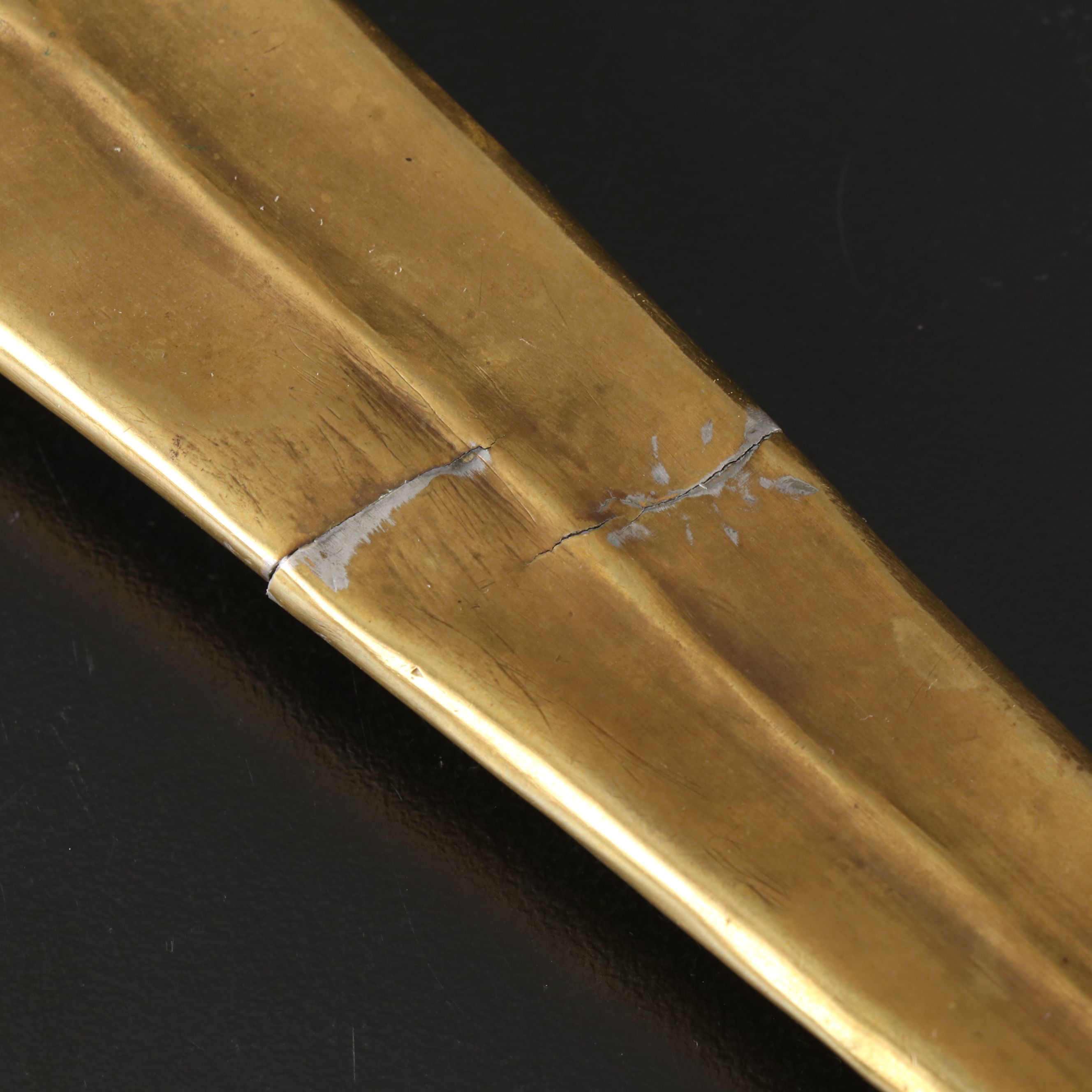 Art Nouveau Patinated Brass Hand Mirror, Early 20th Century