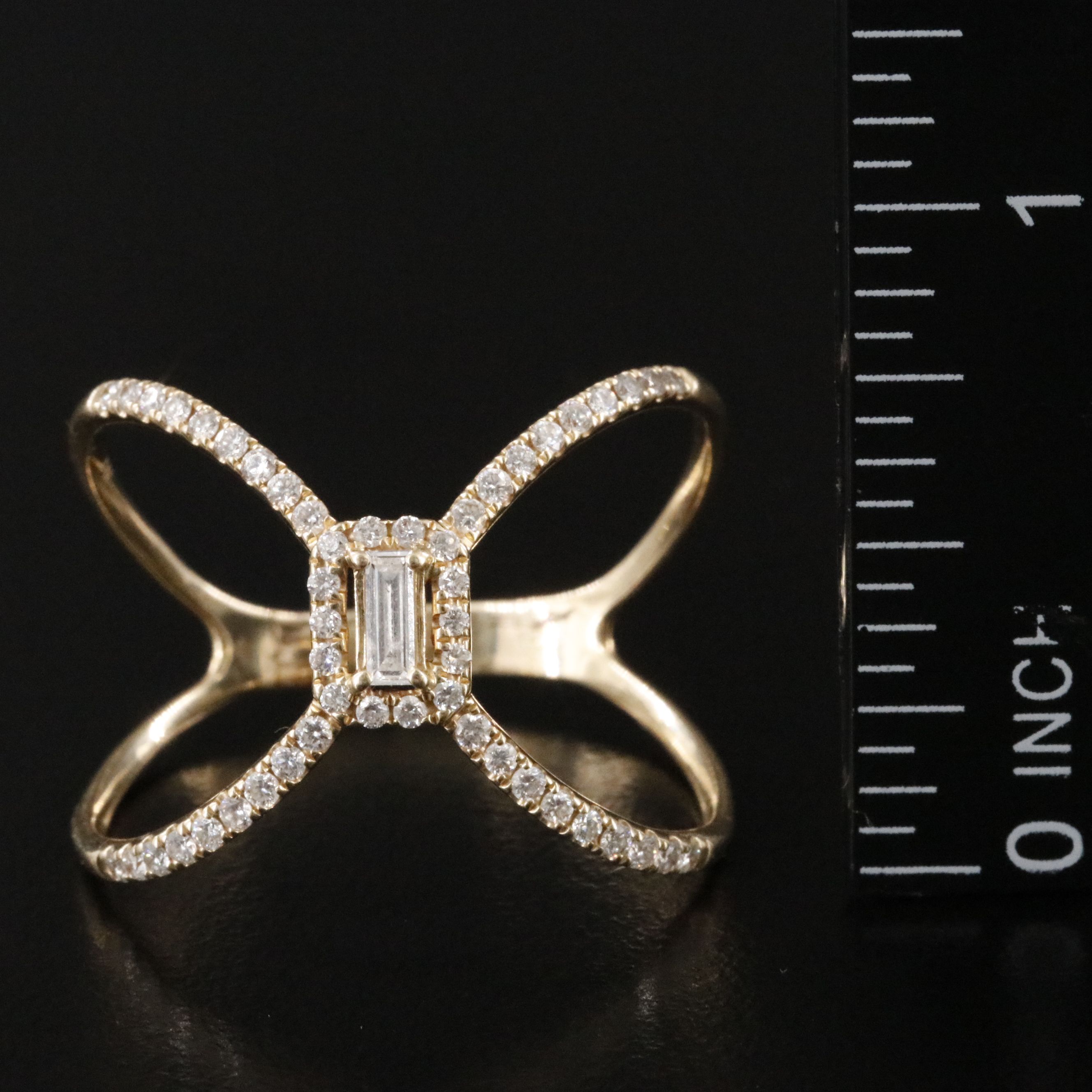 14K 0.52 CTW Diamond Criss Cross Ring