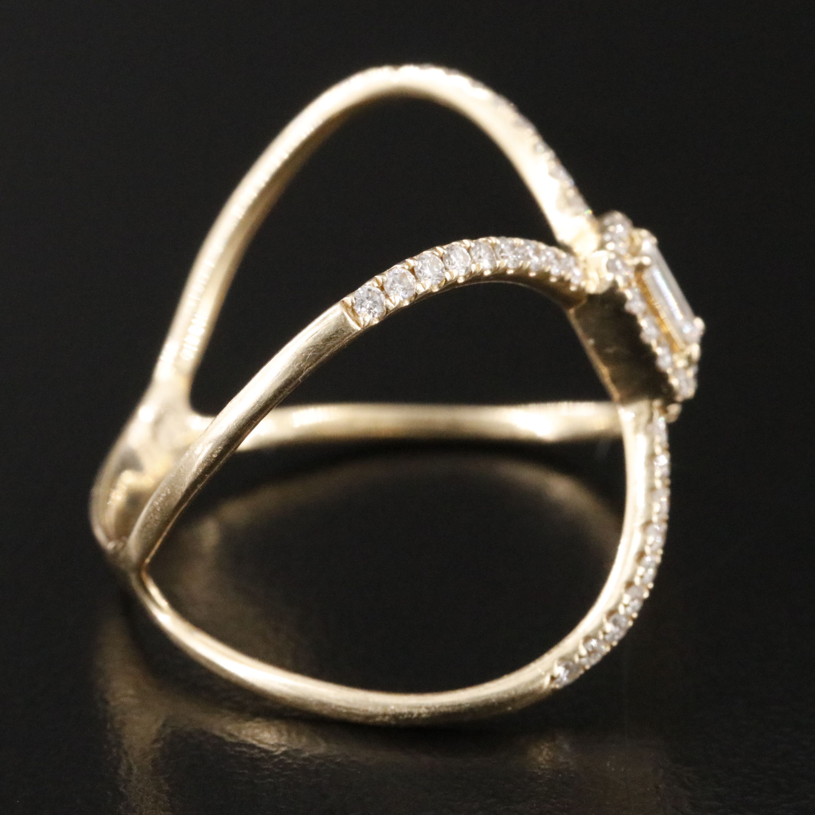 14K 0.52 CTW Diamond Criss Cross Ring