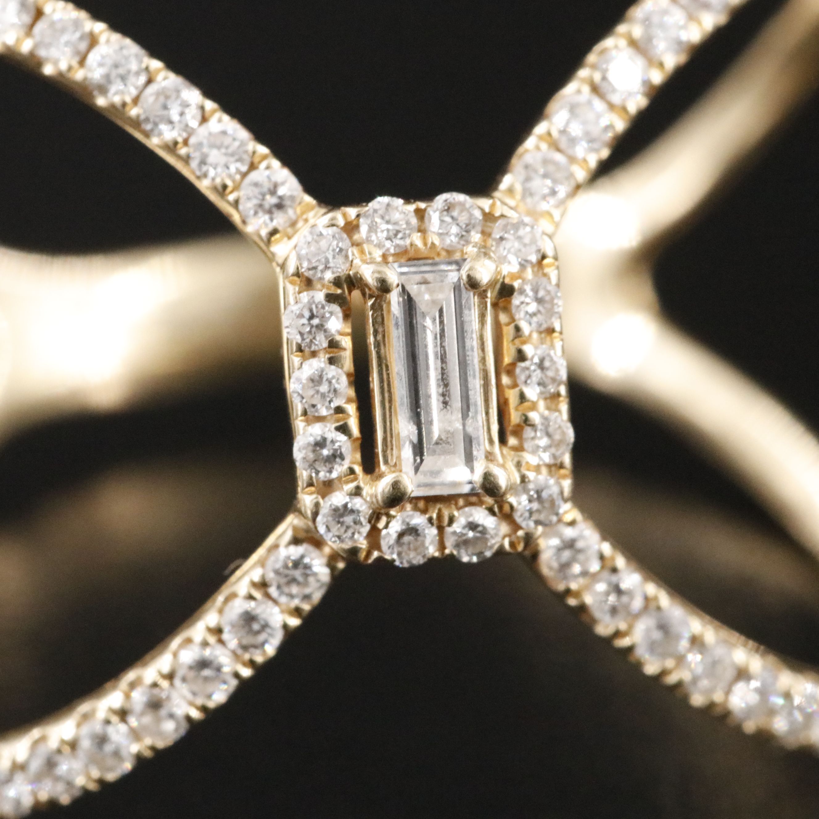 14K 0.52 CTW Diamond Criss Cross Ring