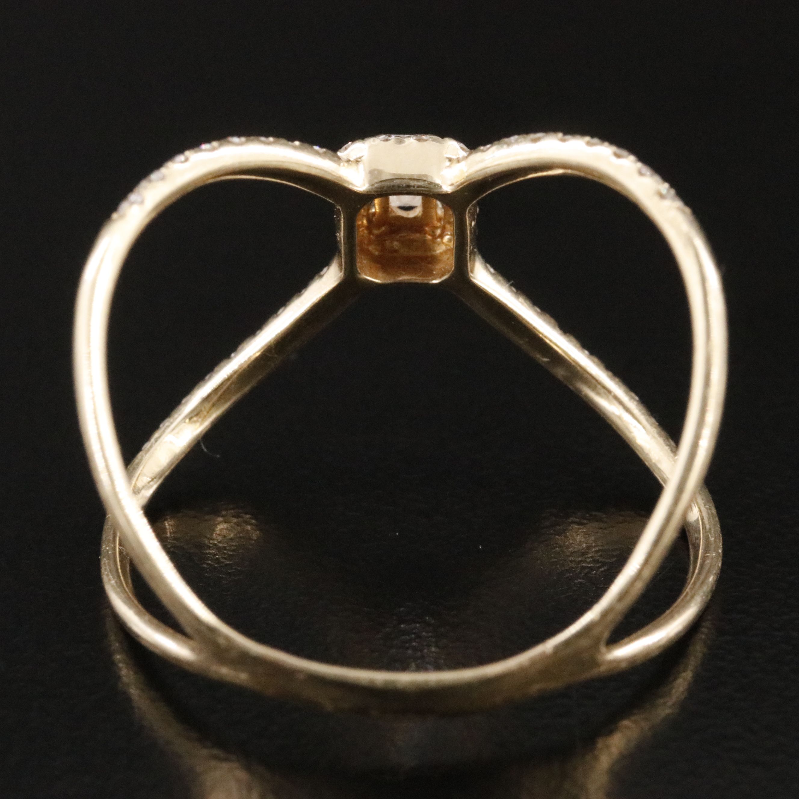 14K 0.52 CTW Diamond Criss Cross Ring