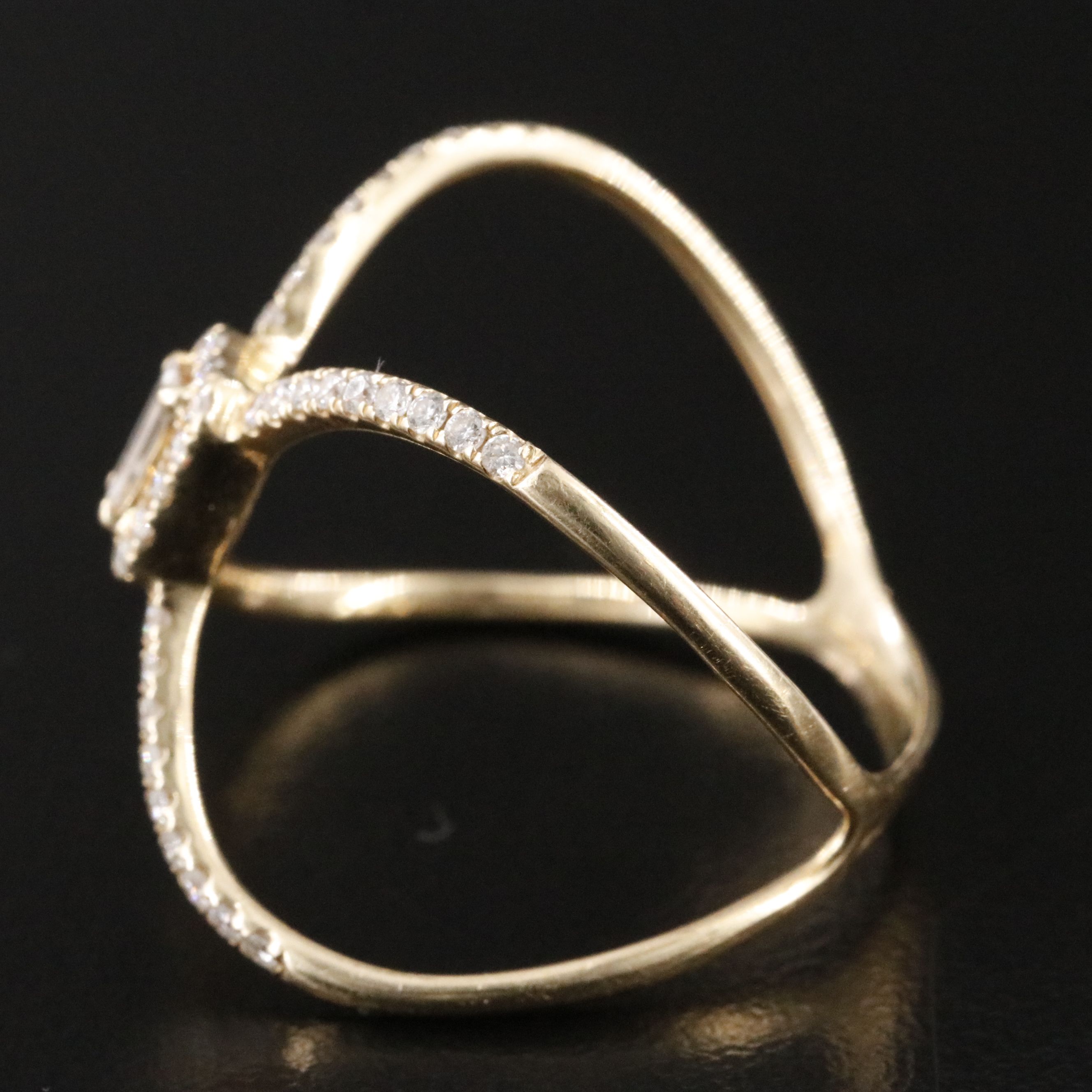 14K 0.52 CTW Diamond Criss Cross Ring
