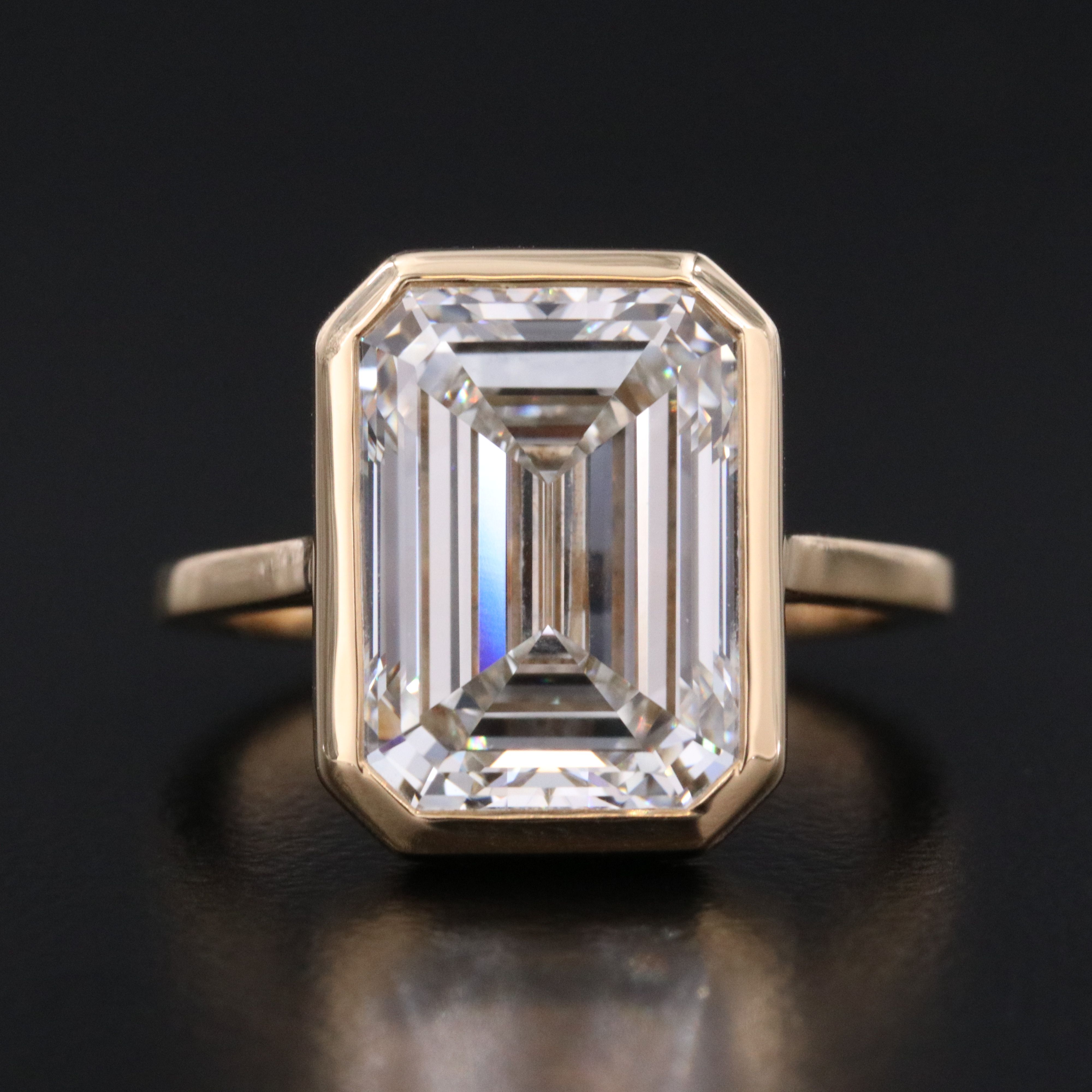 18K 6.76 CT Lab Grown Diamond Solitaire Ring with IGI Report