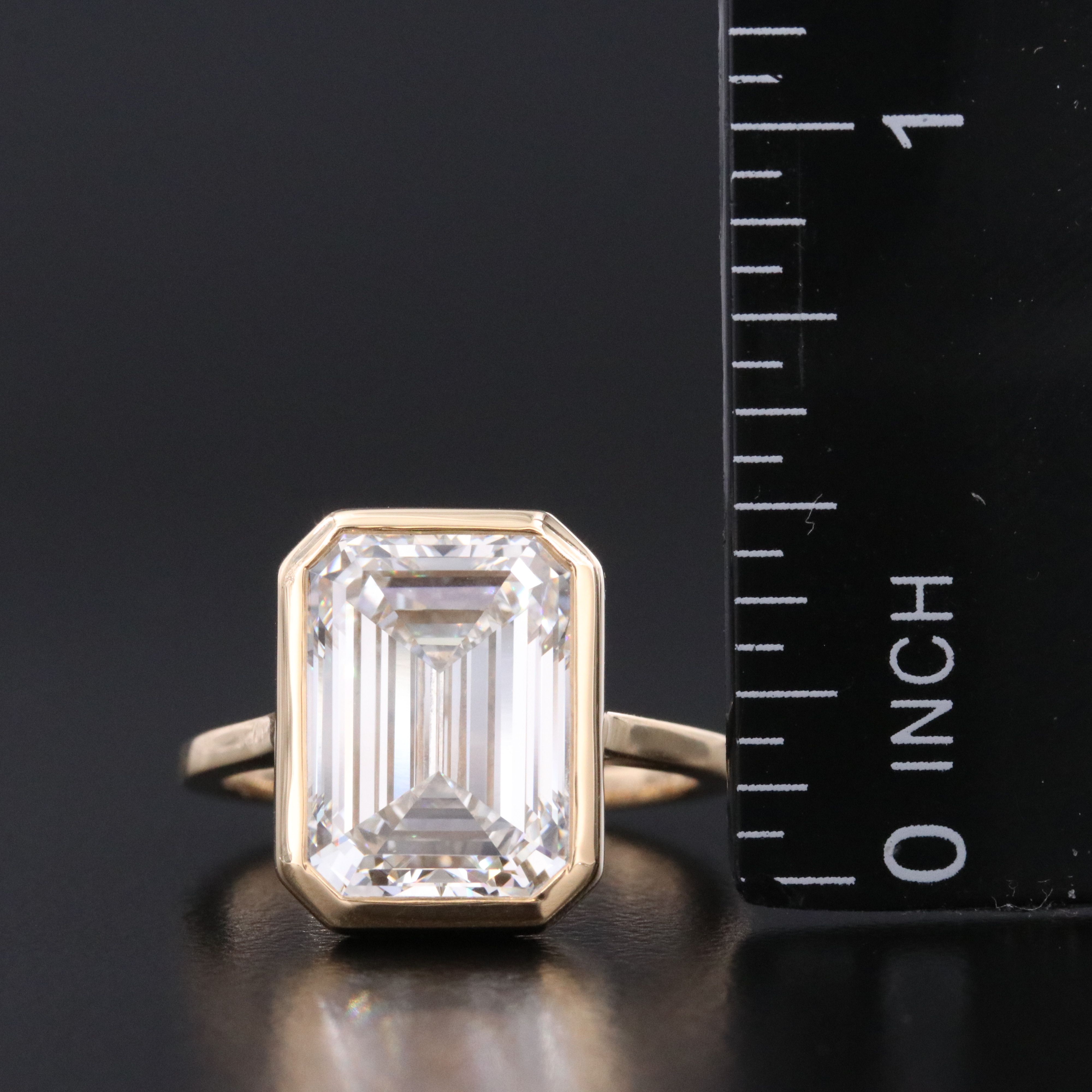 18K 6.76 CT Lab Grown Diamond Solitaire Ring with IGI Report