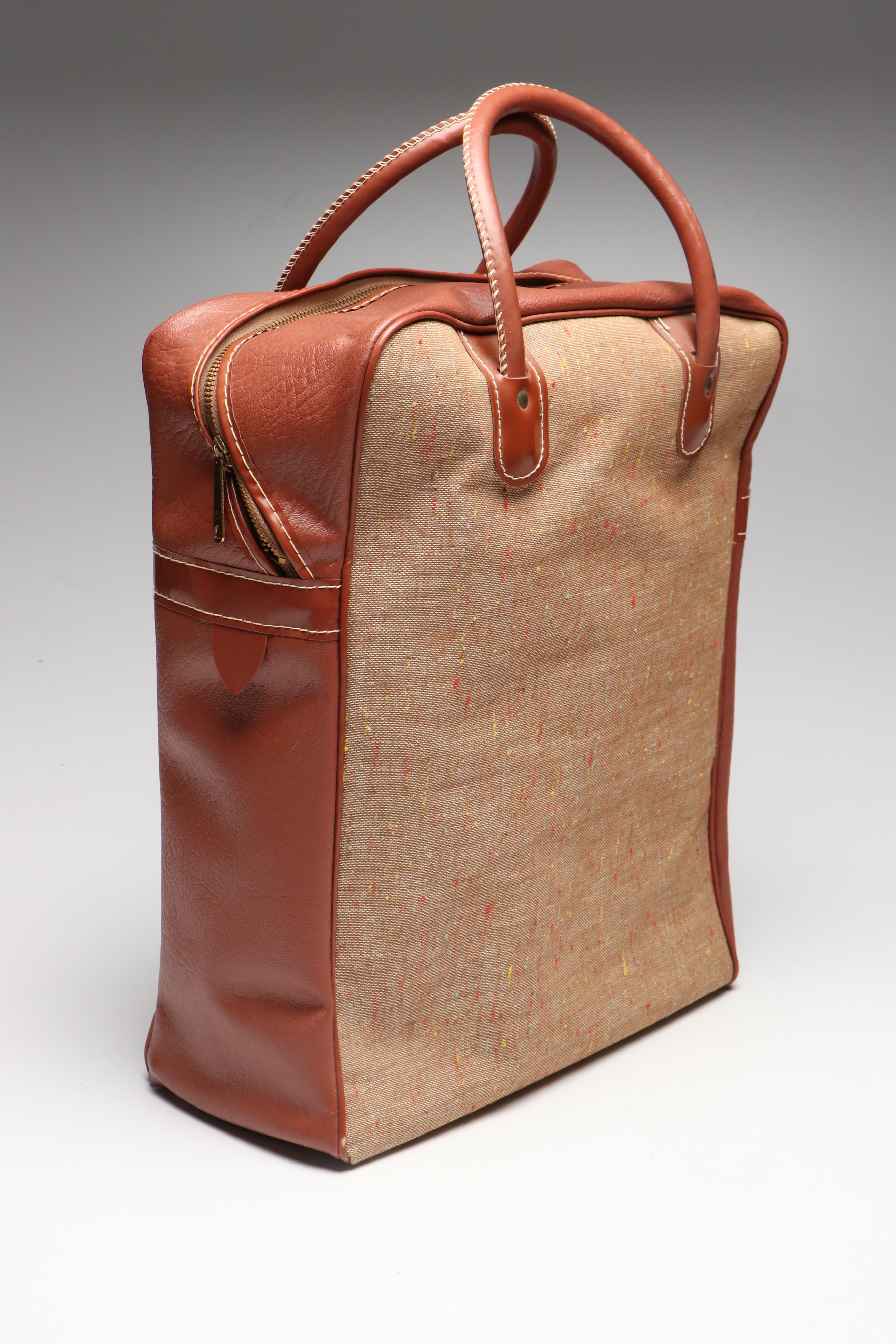 Thermos Picnic Set with Faux Leather Handled Bag, Late 20th Century